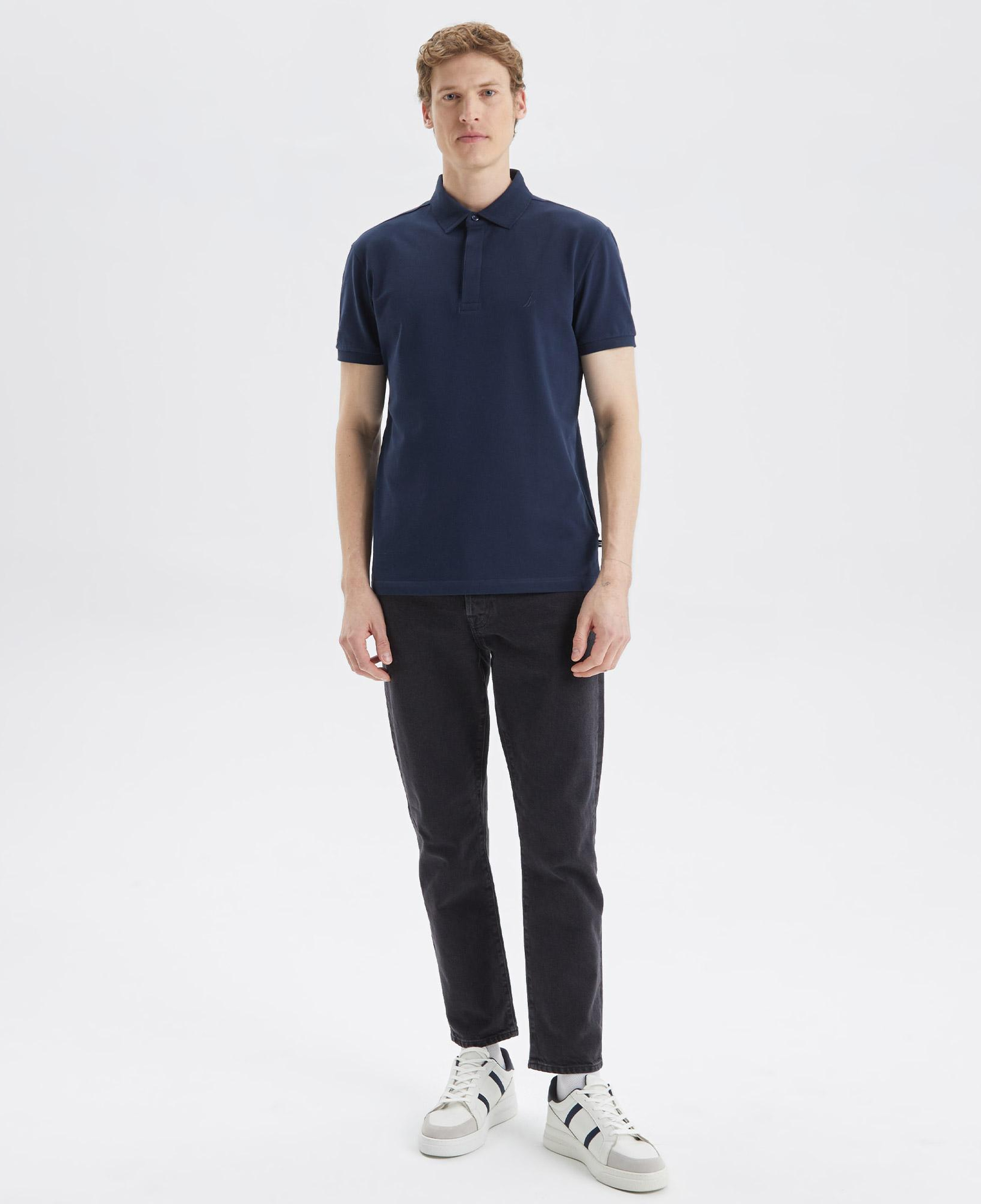 Nautica Erkek Lacivert Slim Fit Kısa Kollu Polo Yaka T-Shirt