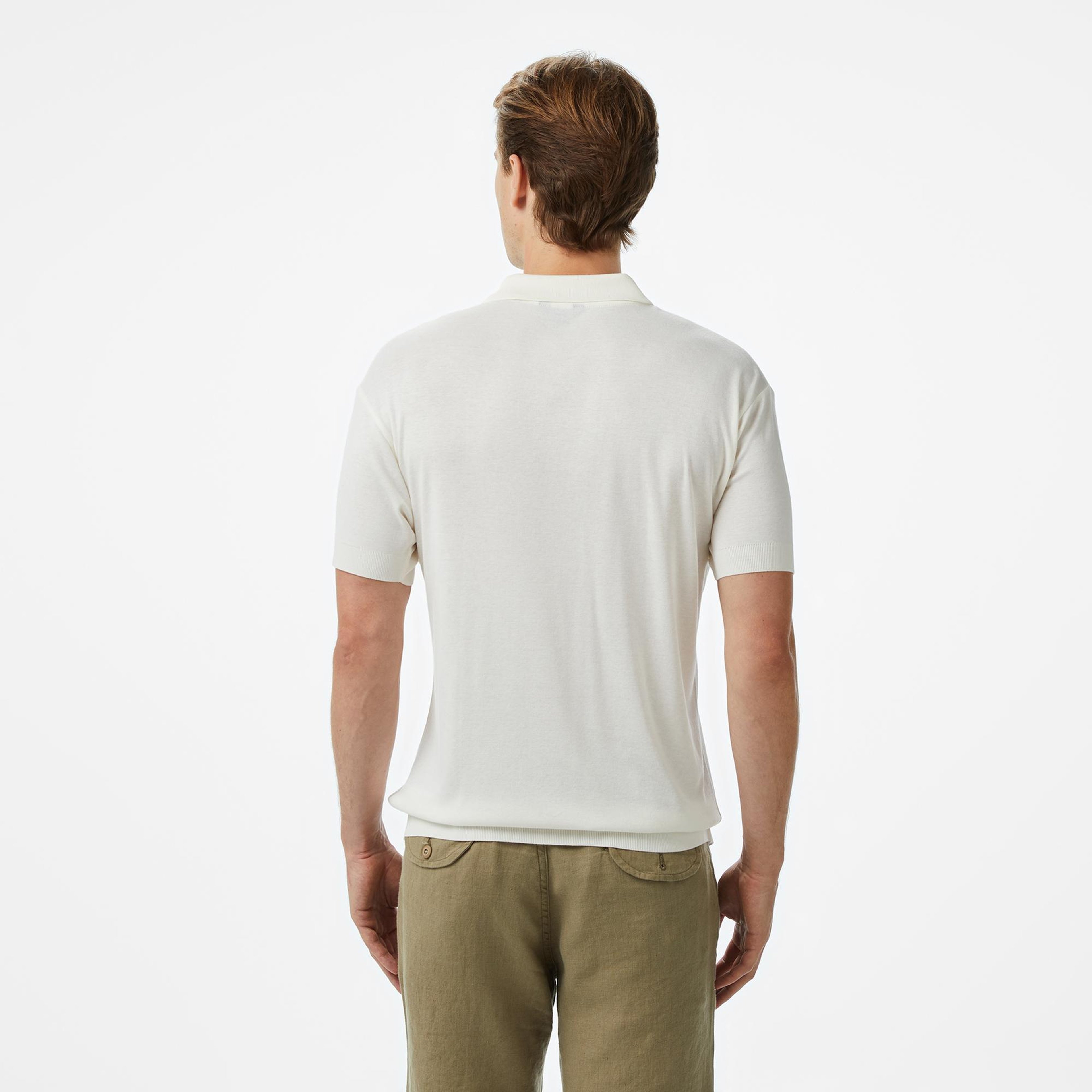 Nautica Erkek Ekru Classic Fit Modal Karışımlı Polo