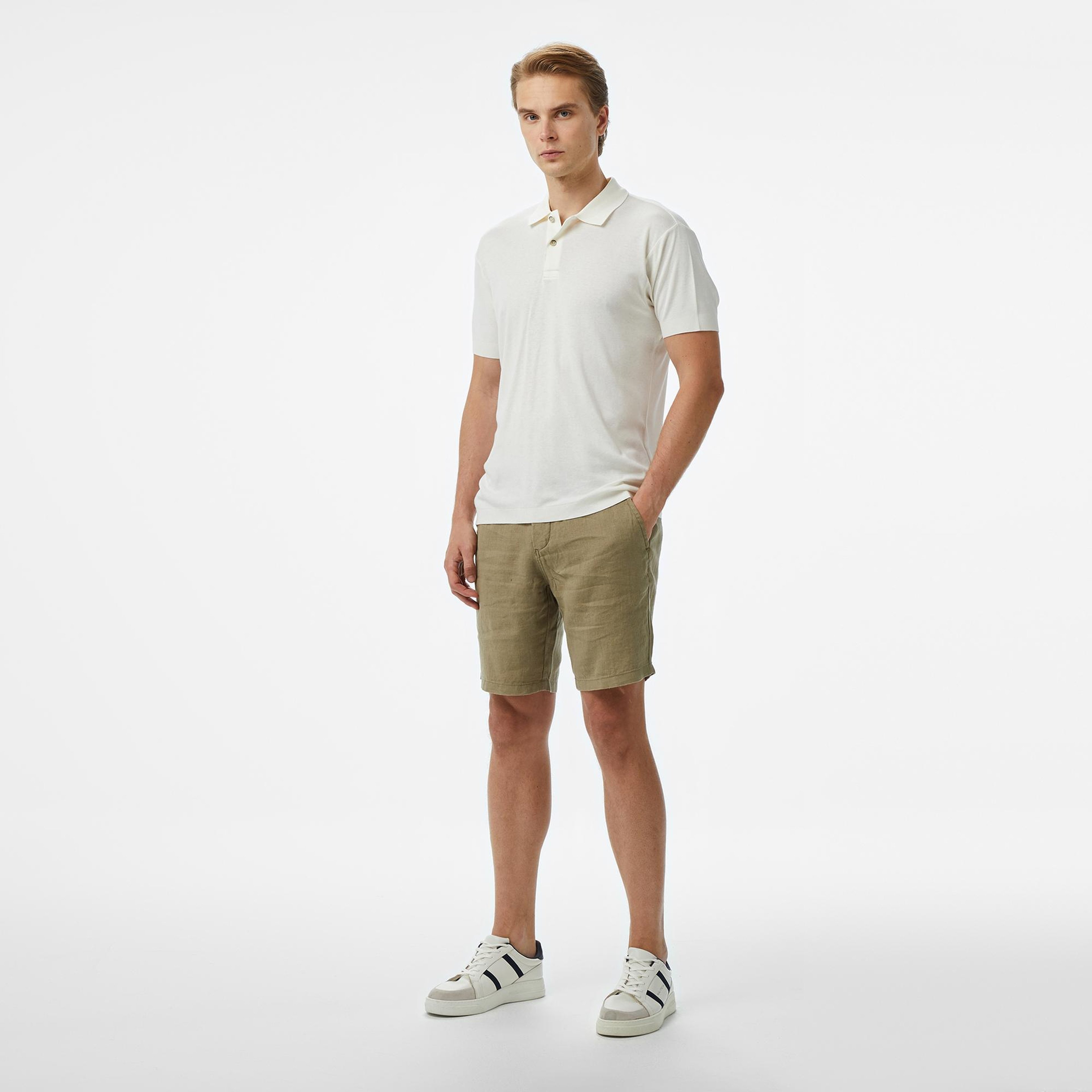 Nautica Erkek Ekru Classic Fit Modal Karışımlı Polo