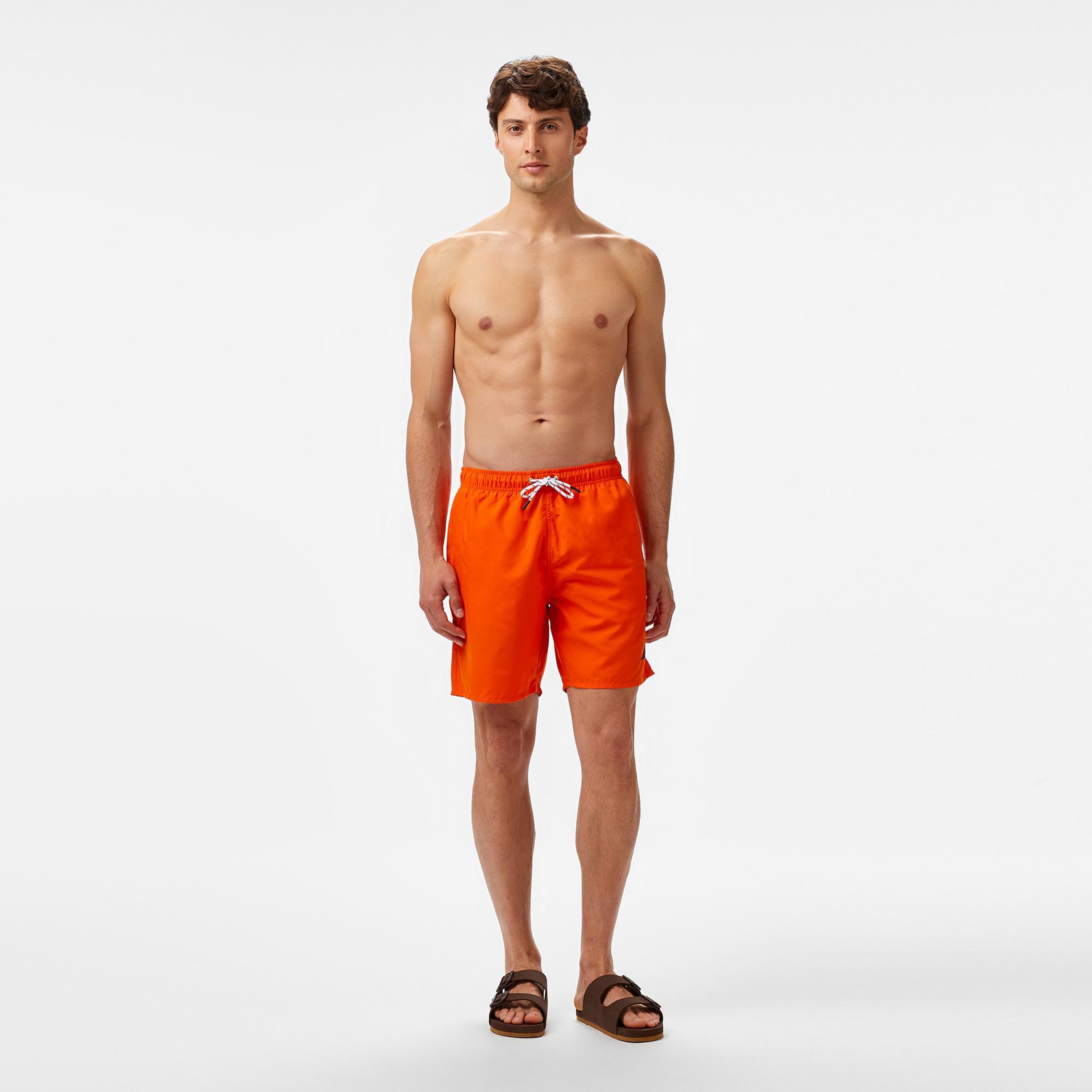 Nautica Erkek Turuncu Regular Fit Deniz Şortu