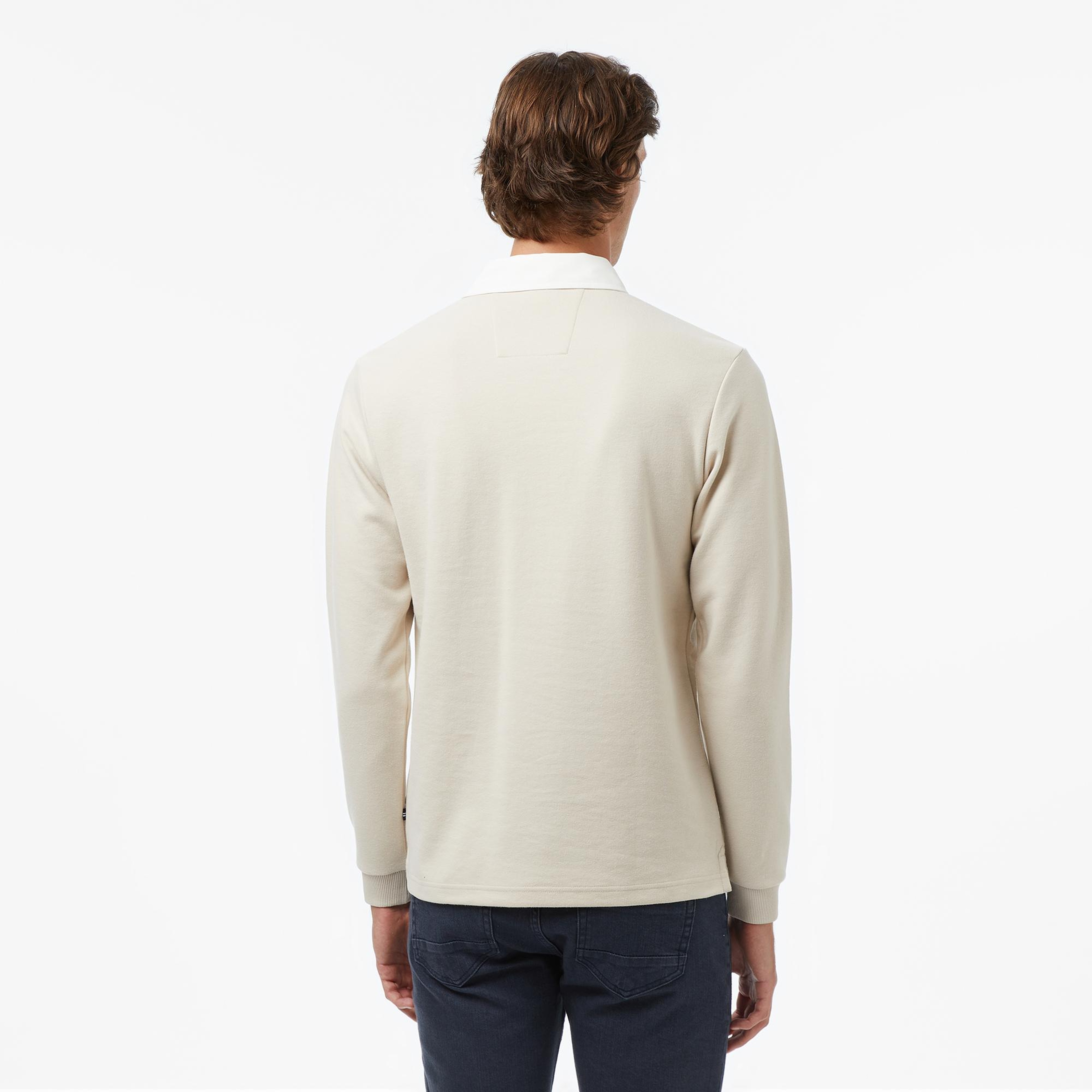 Nautica Erkek Bej Classic Fit Uzun Kollu Polo Yaka T-Shirt