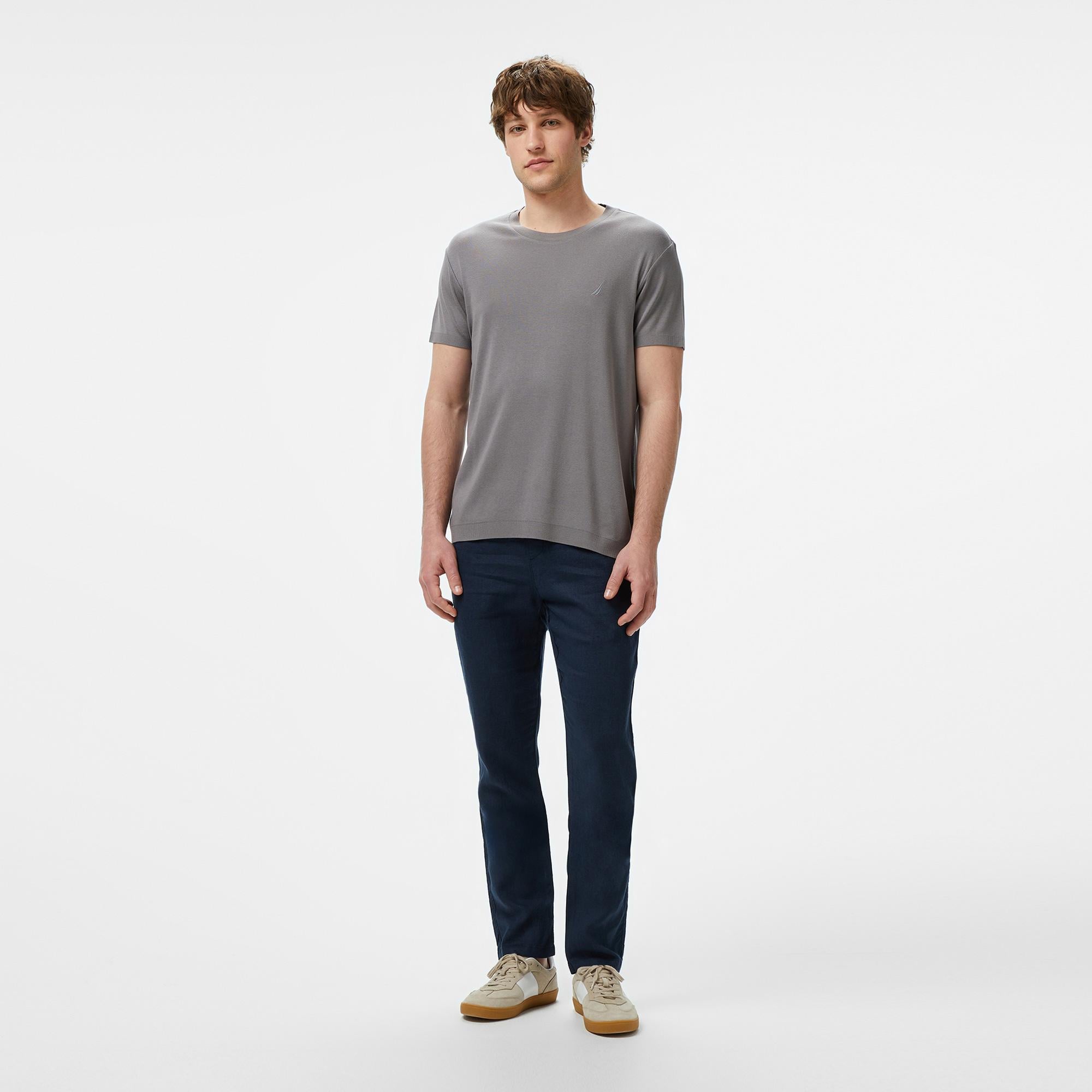 Nautica Erkek Gri Regular Fit Modal Karışımlı T-Shirt