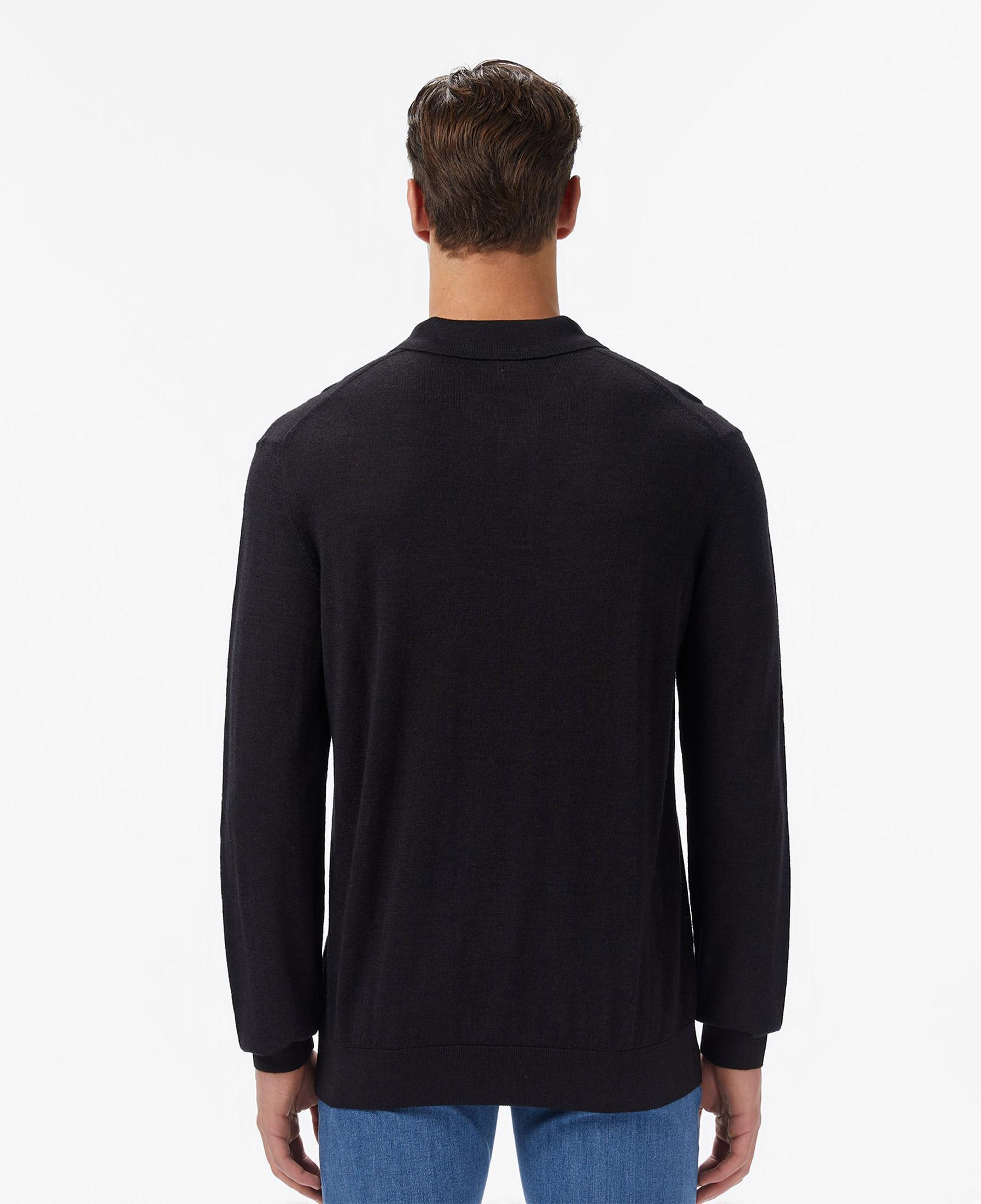 Erkek Classic Fit Polo Yaka Siyah Kazak