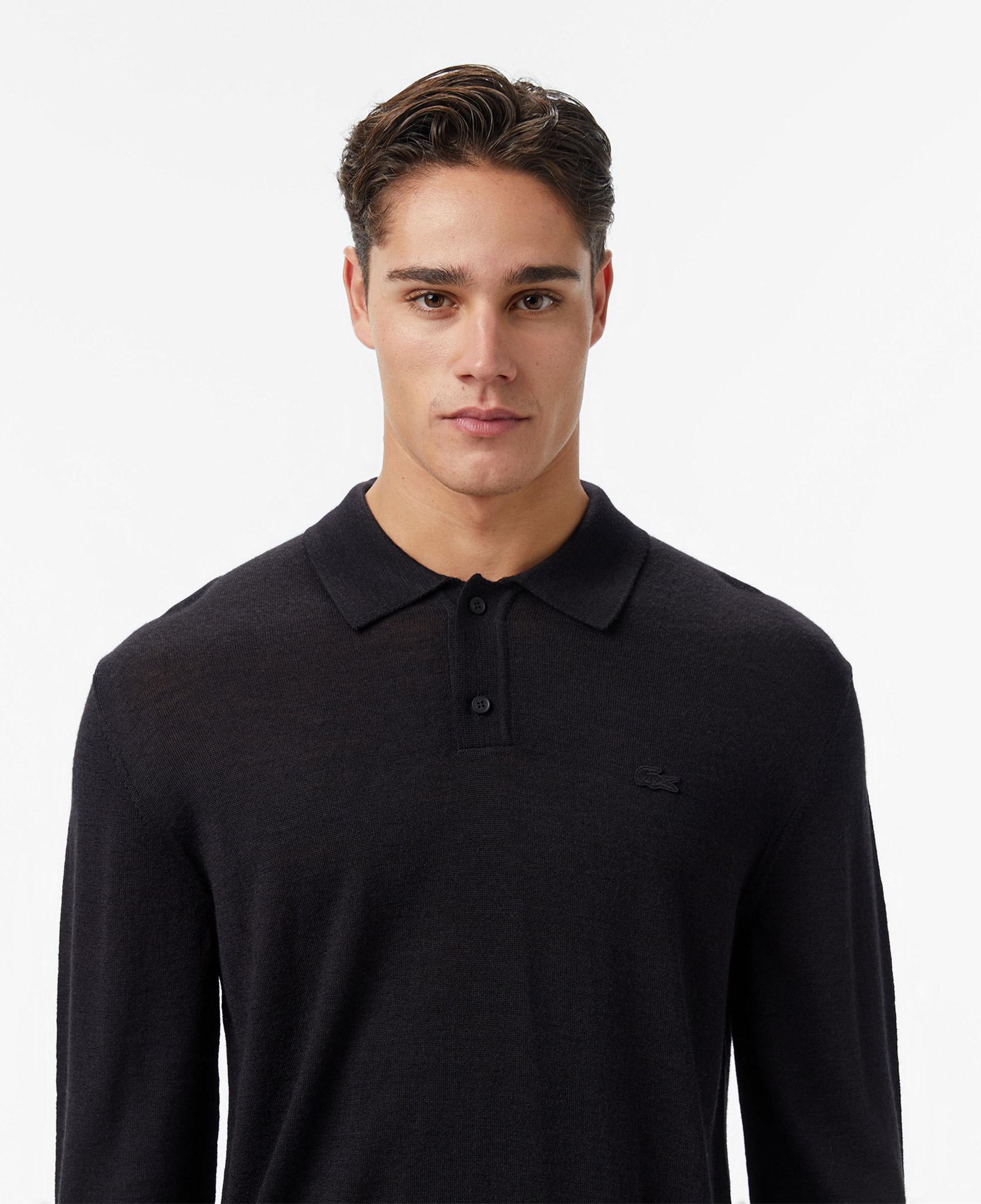 Erkek Classic Fit Polo Yaka Siyah Kazak