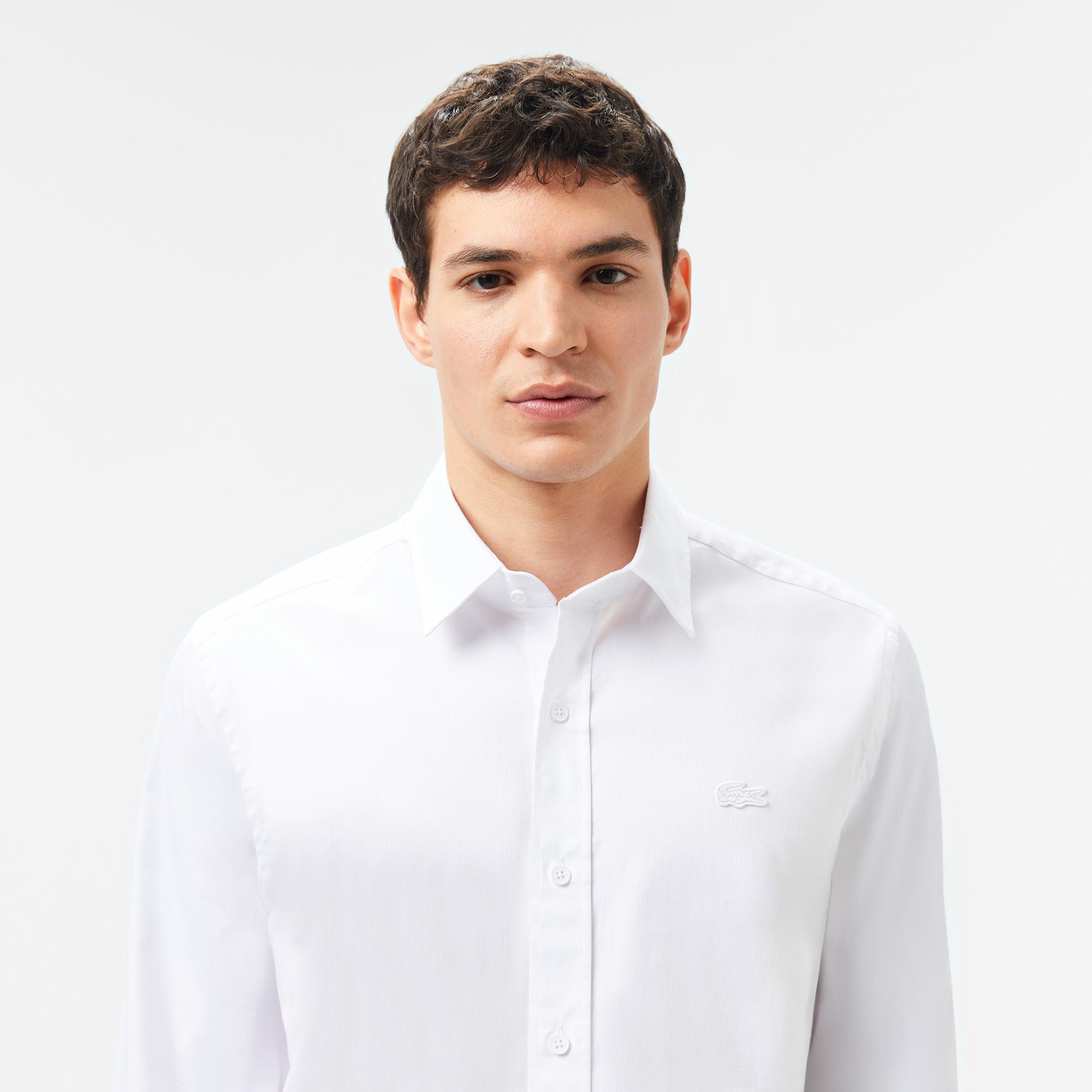 Erkek Slim Fit Beyaz Gömlek