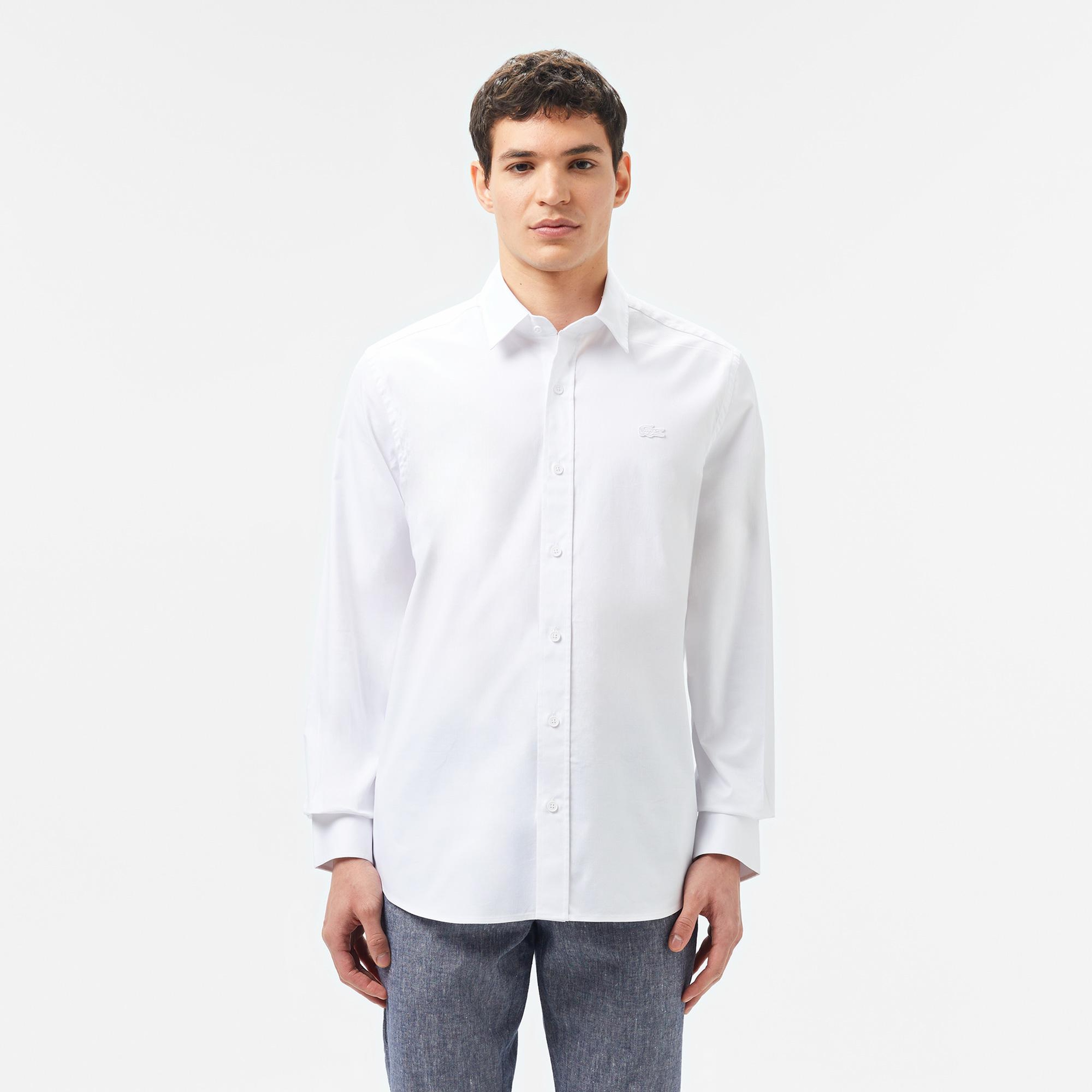 Erkek Slim Fit Beyaz Gömlek
