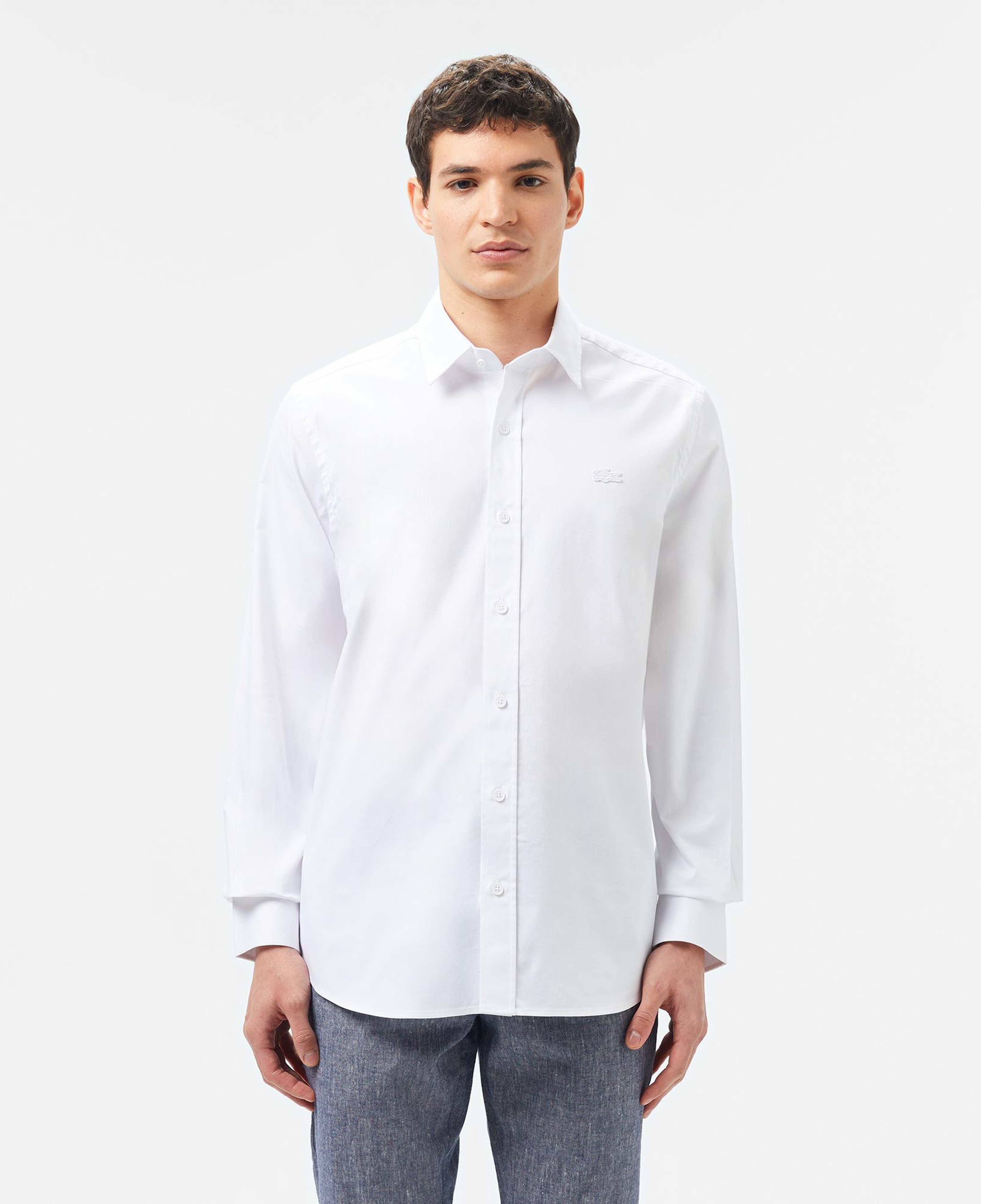 Erkek Slim Fit Beyaz Gömlek