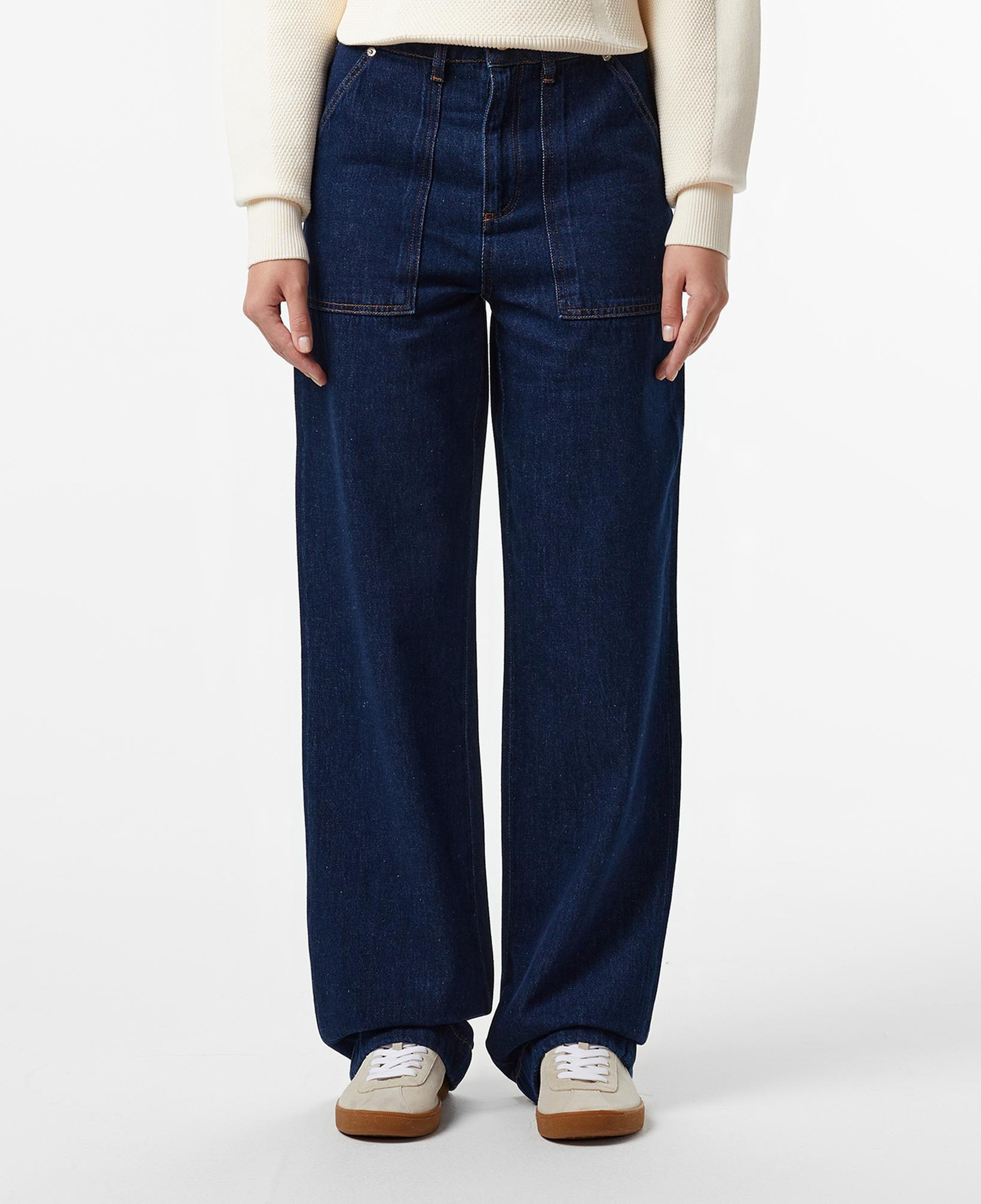 Kadın Straight Fit Koyu Mavi Pantolon
