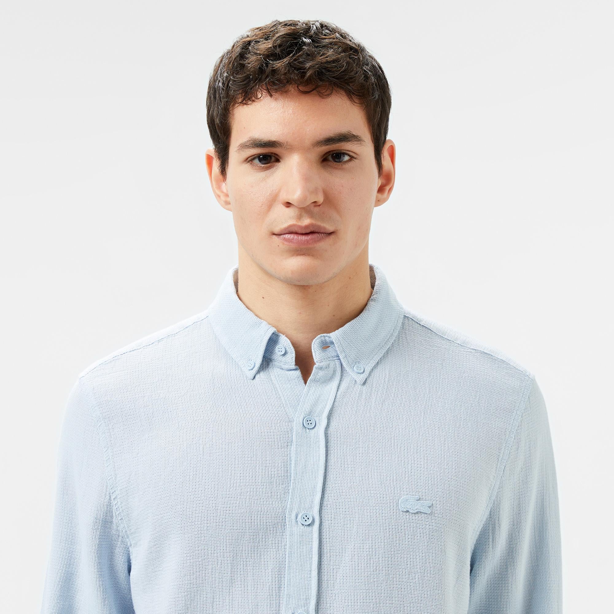 Erkek Slim Fit Açık Mavi Gömlek