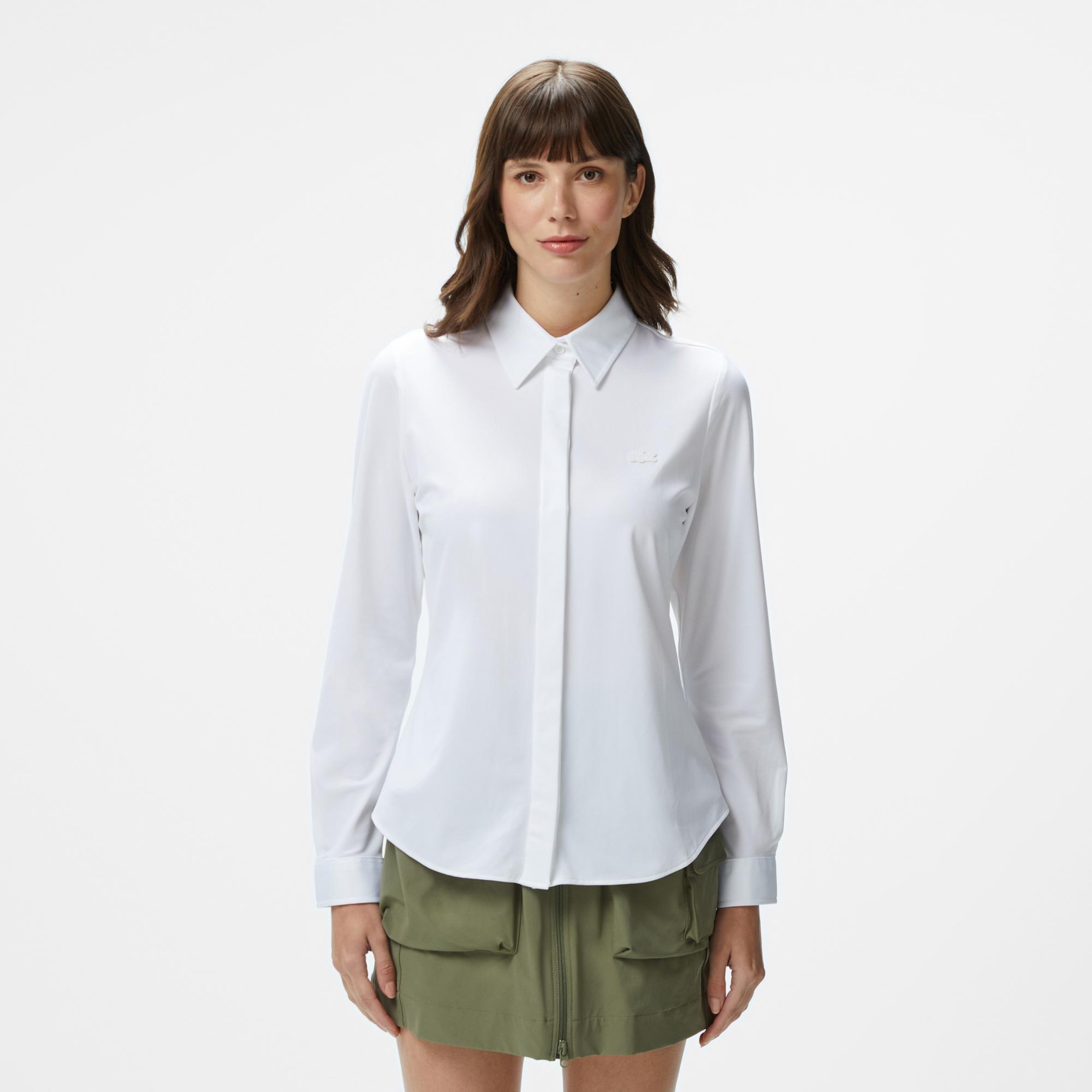 Kadın Slim Fit Beyaz Gömlek