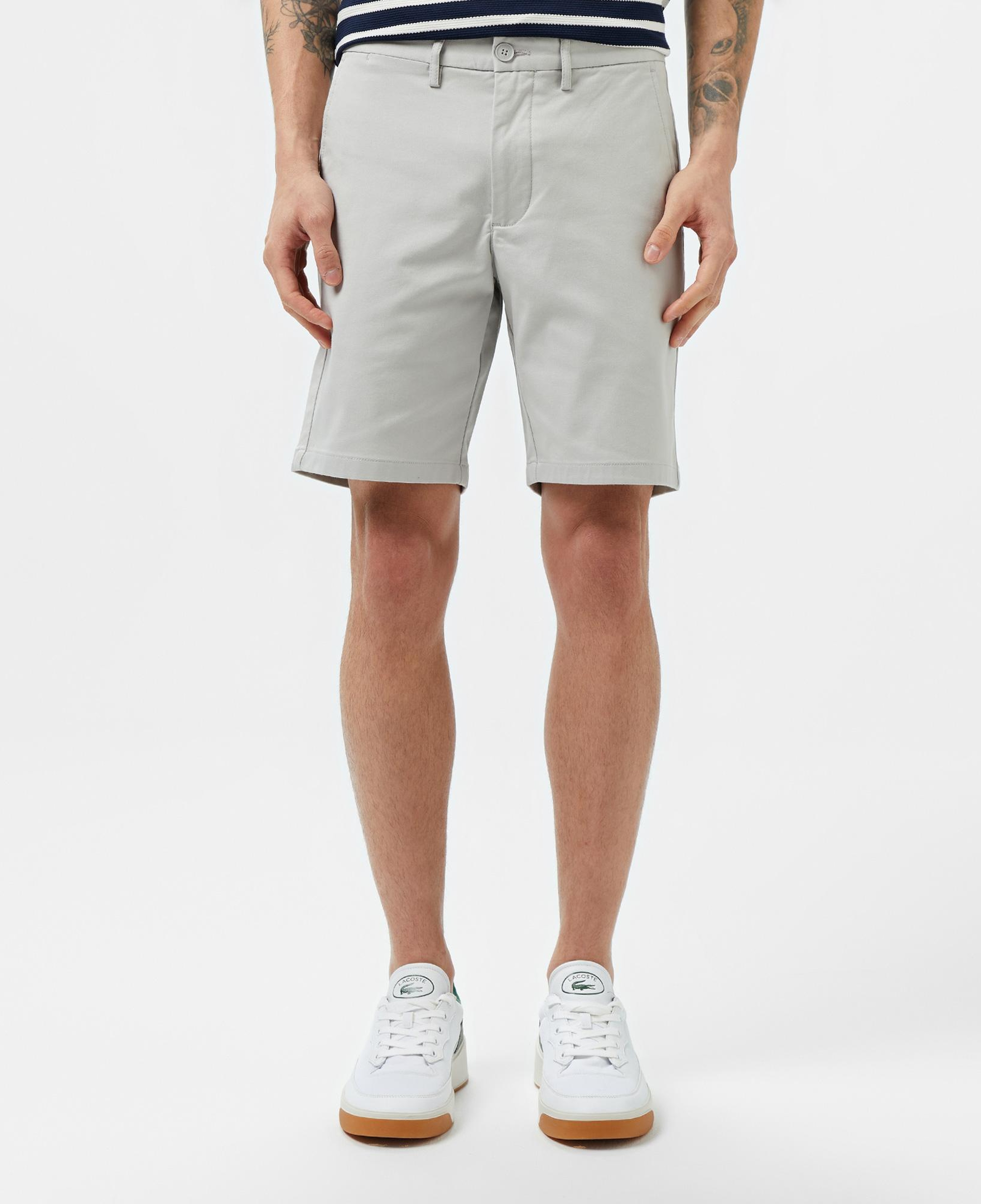 Erkek Slim Fit Gri Bermuda Şort