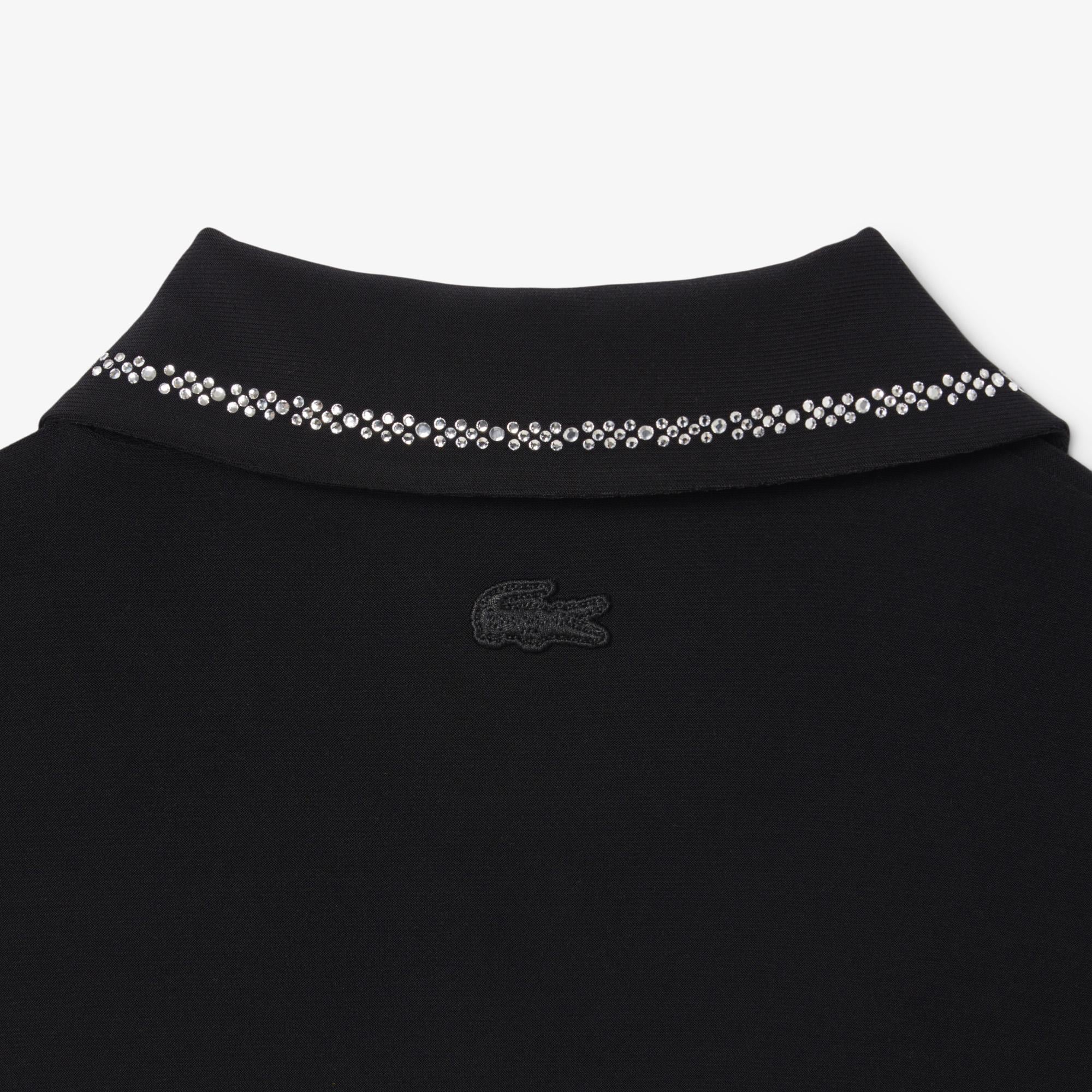 Lacoste Kadın Slim Fit Kısa Kollu Polo Yaka Siyah Elbise