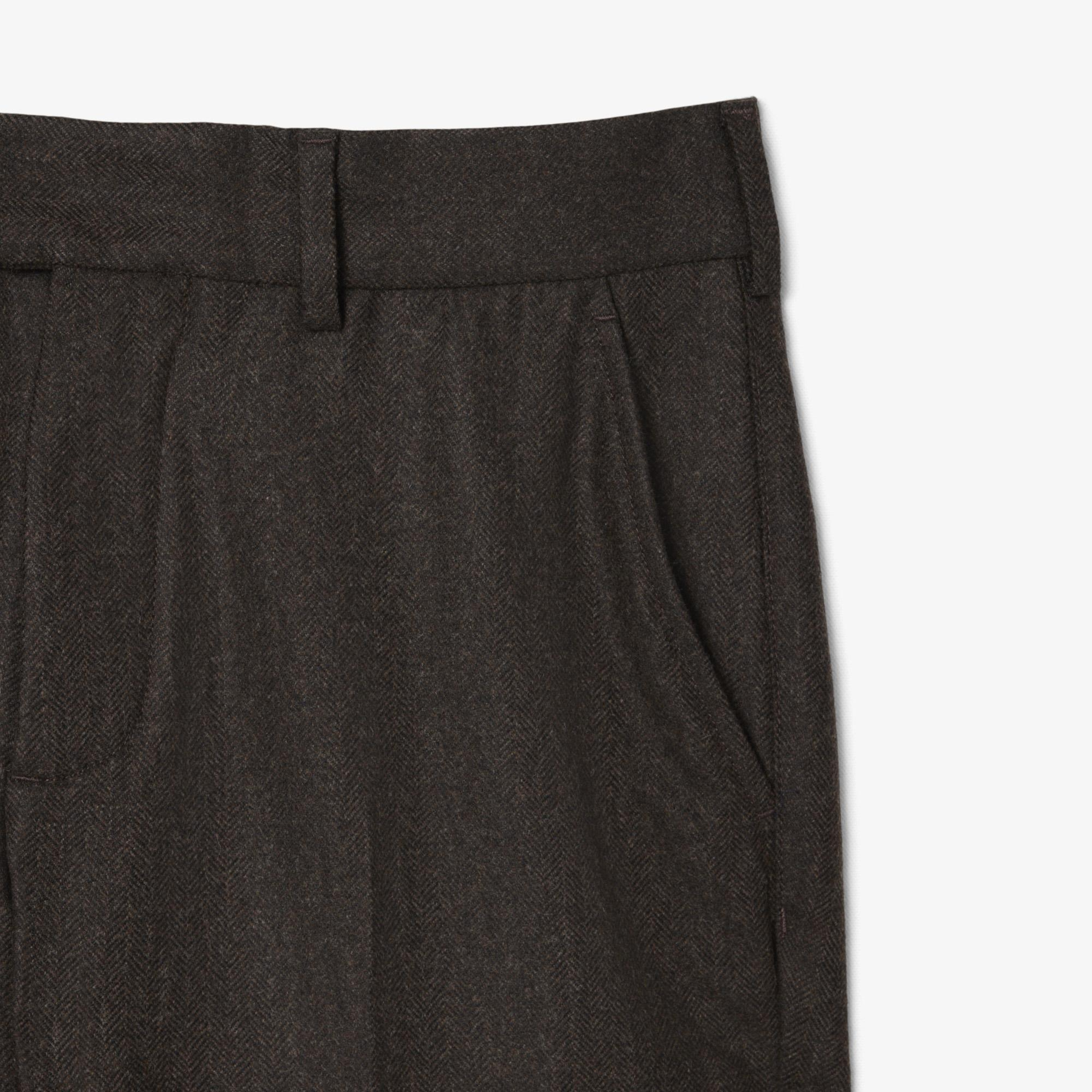 Lacoste Erkek Straight Fit Kahverengi Yün Karışımlı Pantolon