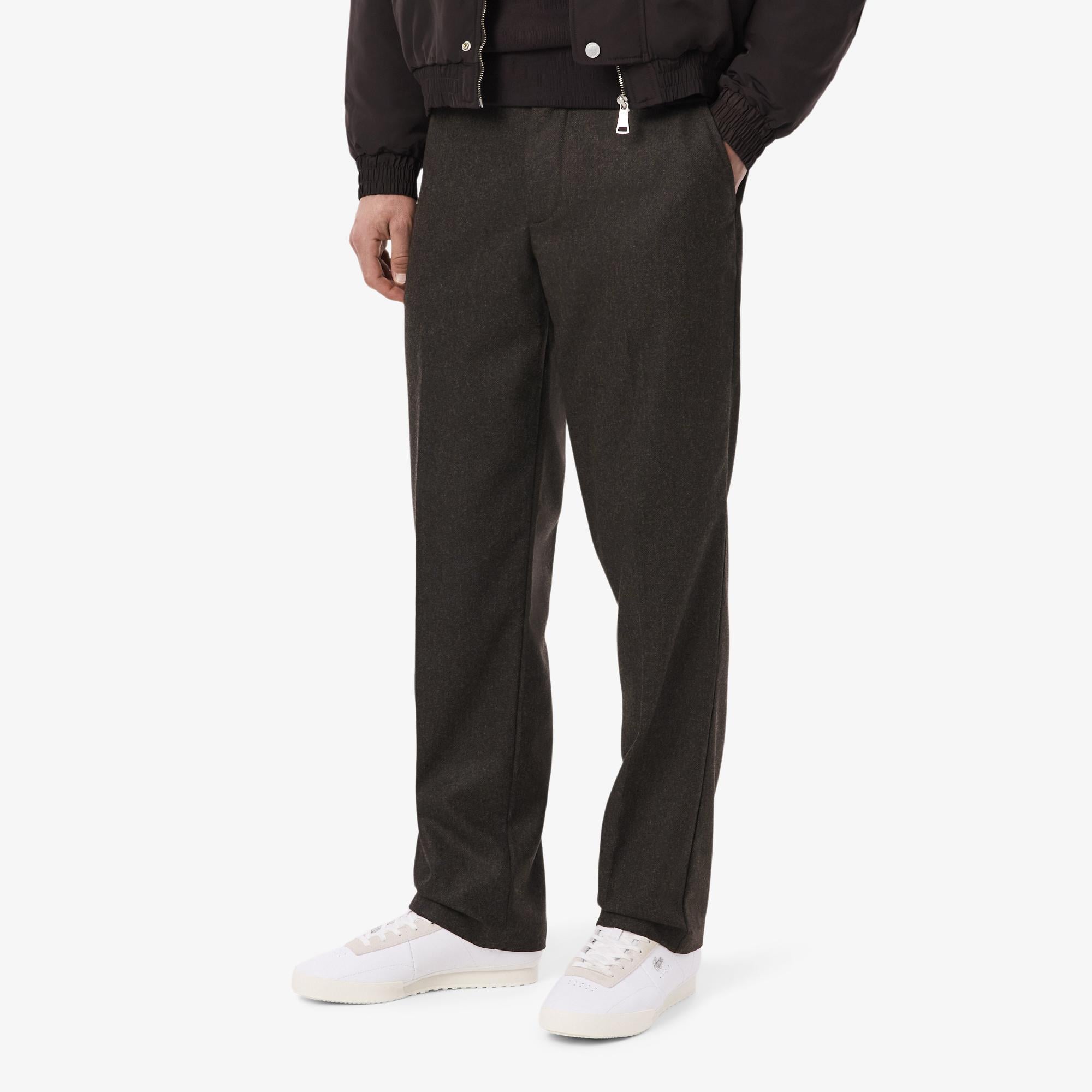 Lacoste Erkek Straight Fit Kahverengi Yün Karışımlı Pantolon