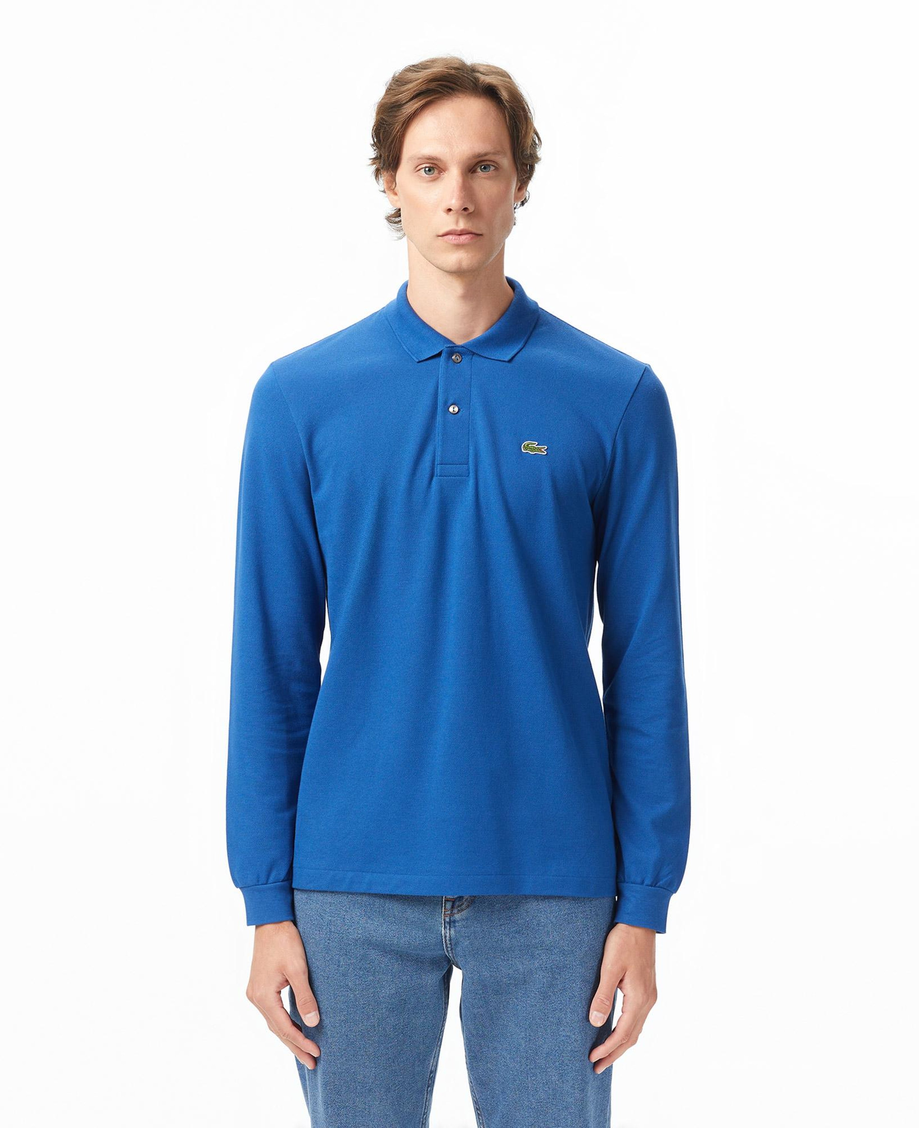 L.12.12 Erkek Classic Fit Uzun Kollu Koyu Mavi Polo