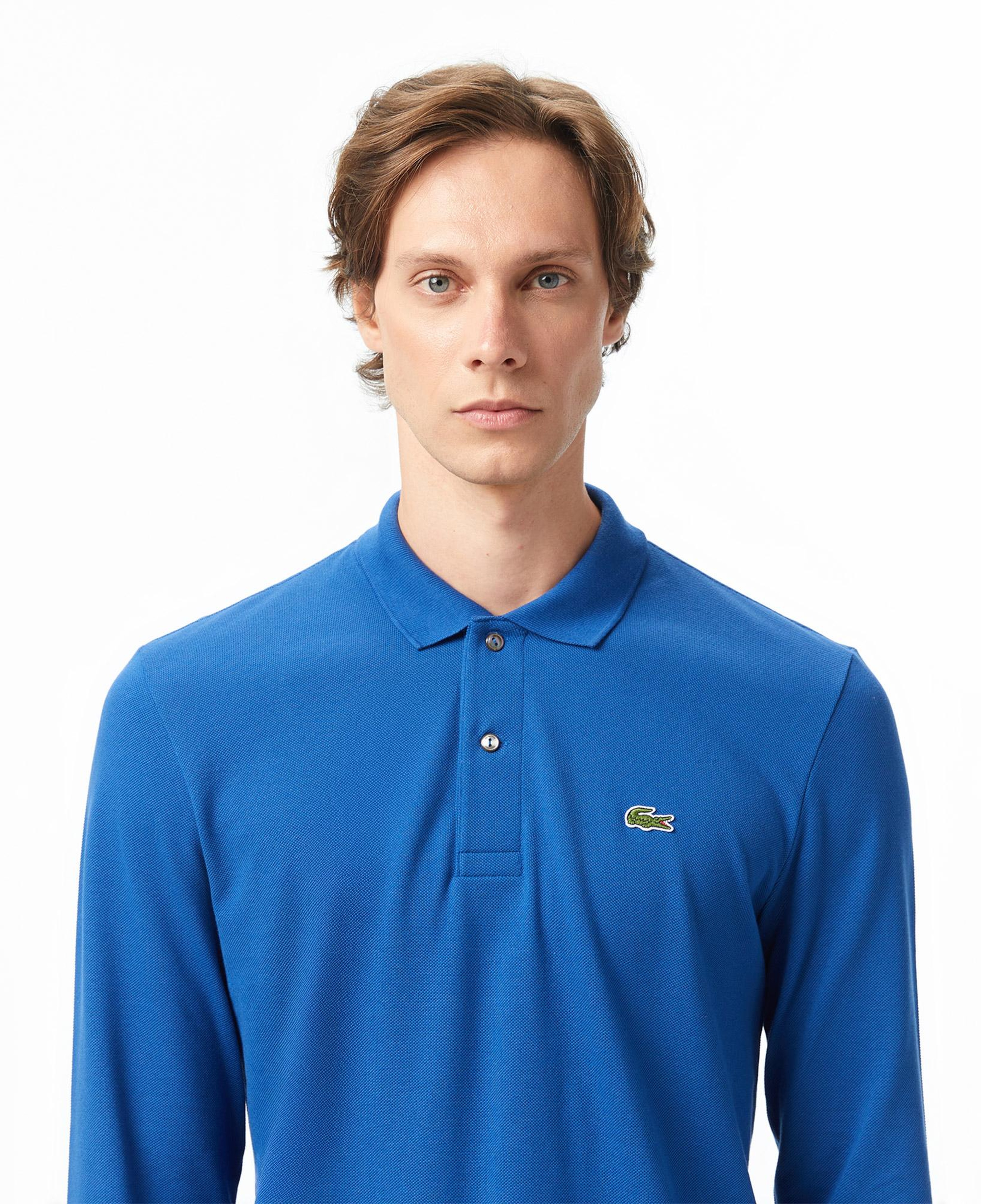 L.12.12 Erkek Classic Fit Uzun Kollu Koyu Mavi Polo