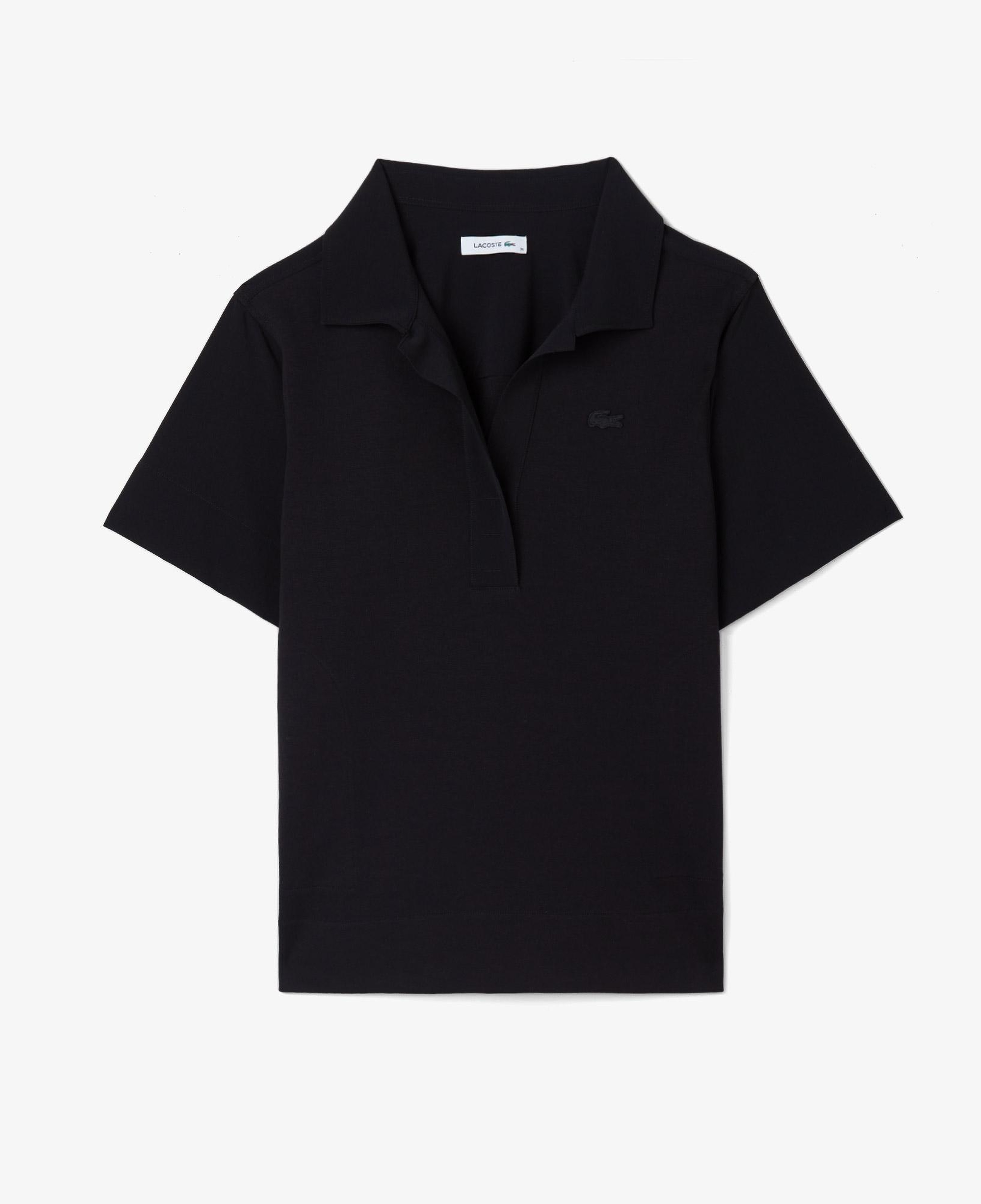 Lacoste Kadın Truvakar Kollu Siyah Gömlek