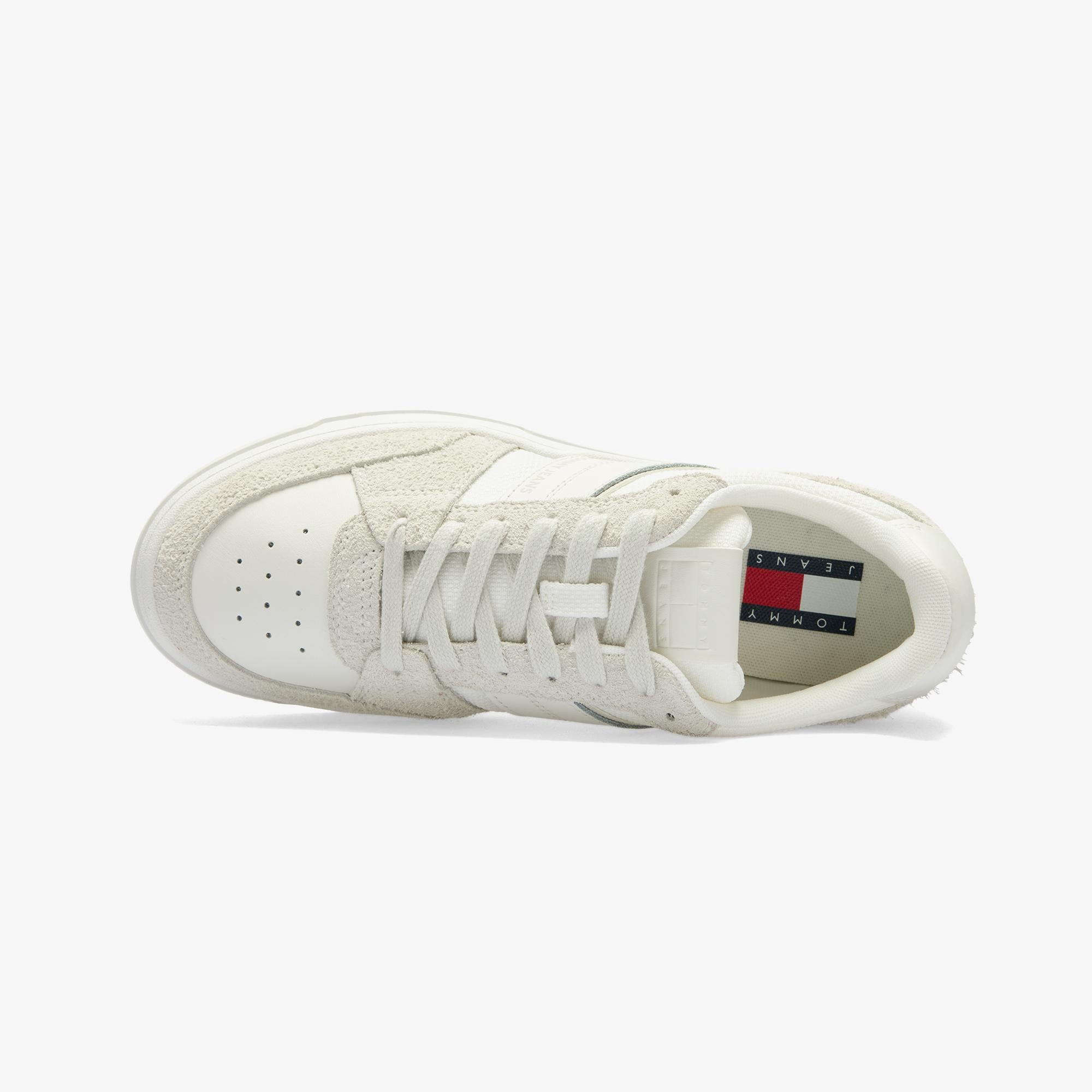 Tommy Hilfiger Jeans Cupsole Deri Erkek Bej Spor Ayakkabı