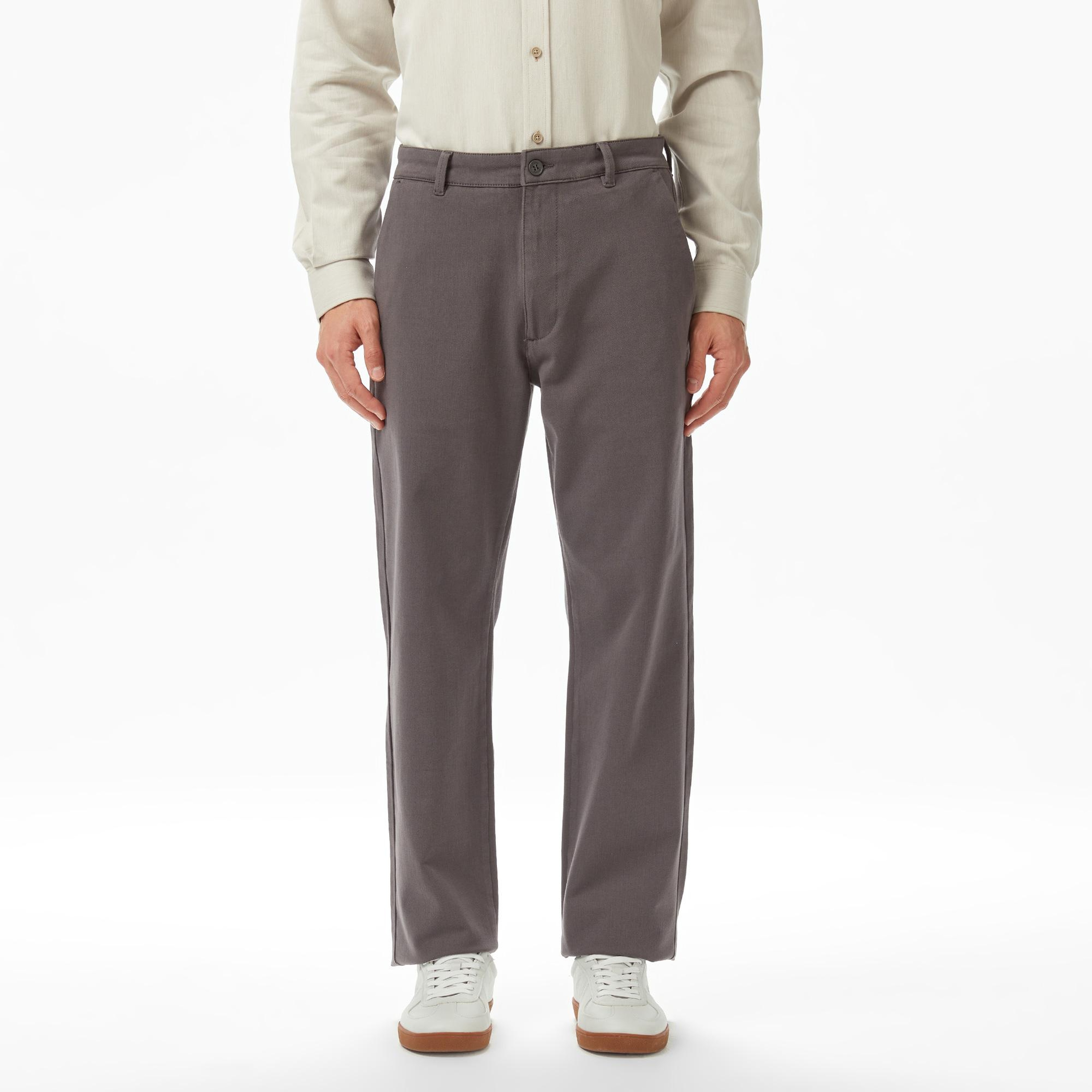 Erkek Regular Fit Koyu Gri Modal Karışımlı Pantolon