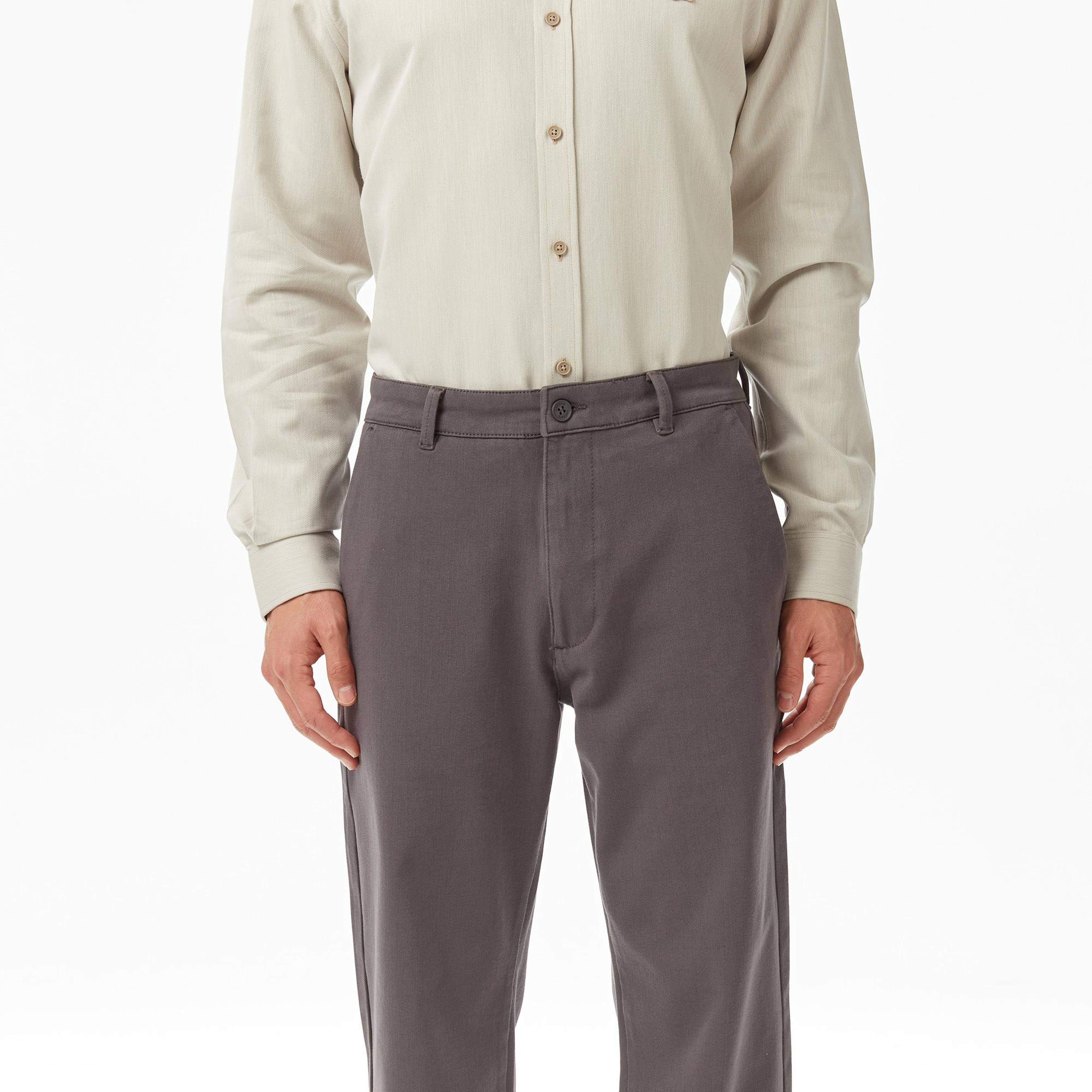 Erkek Regular Fit Koyu Gri Modal Karışımlı Pantolon