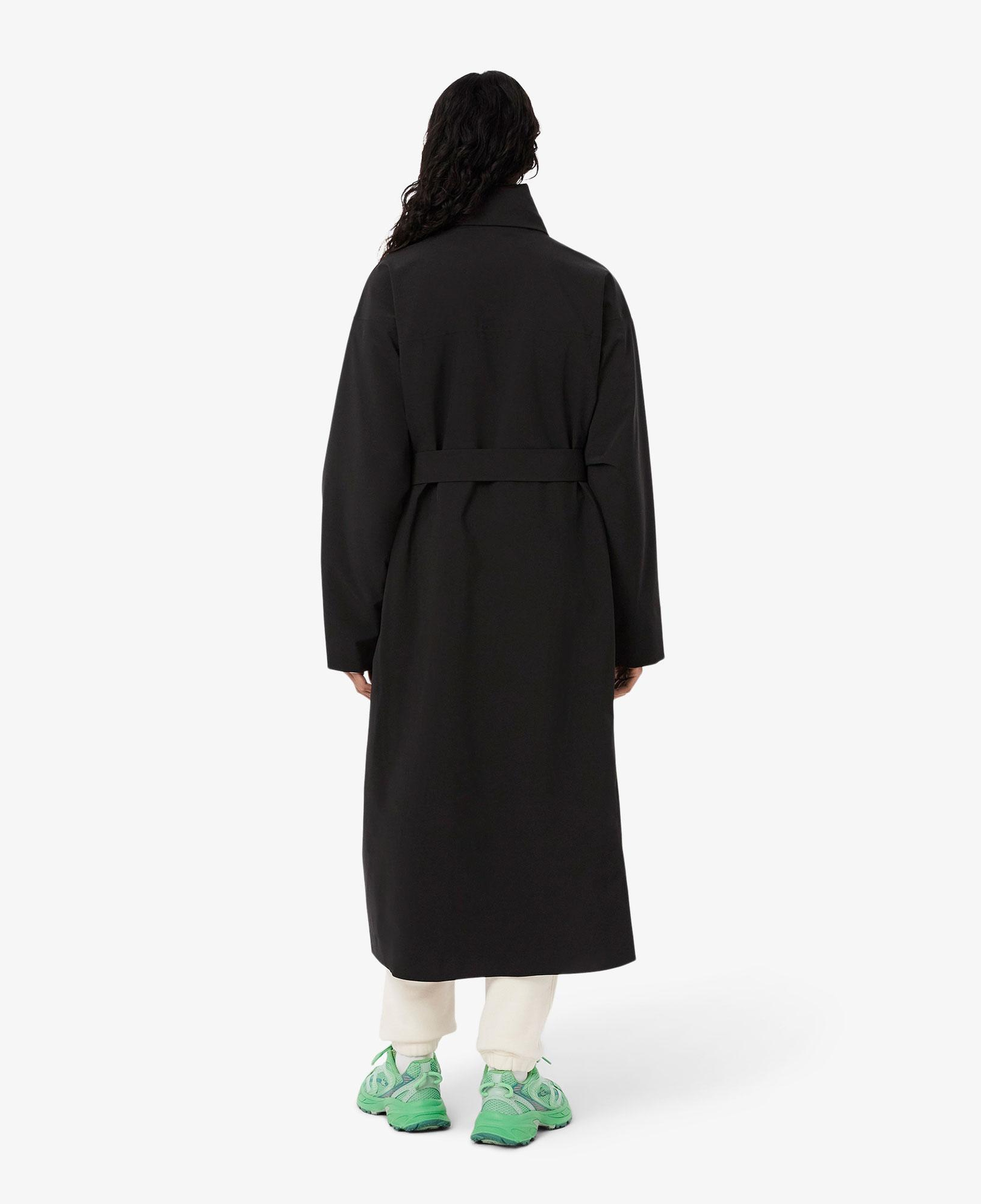 Kadın Oversize Fit Kapüşonlu Siyah Trençkot