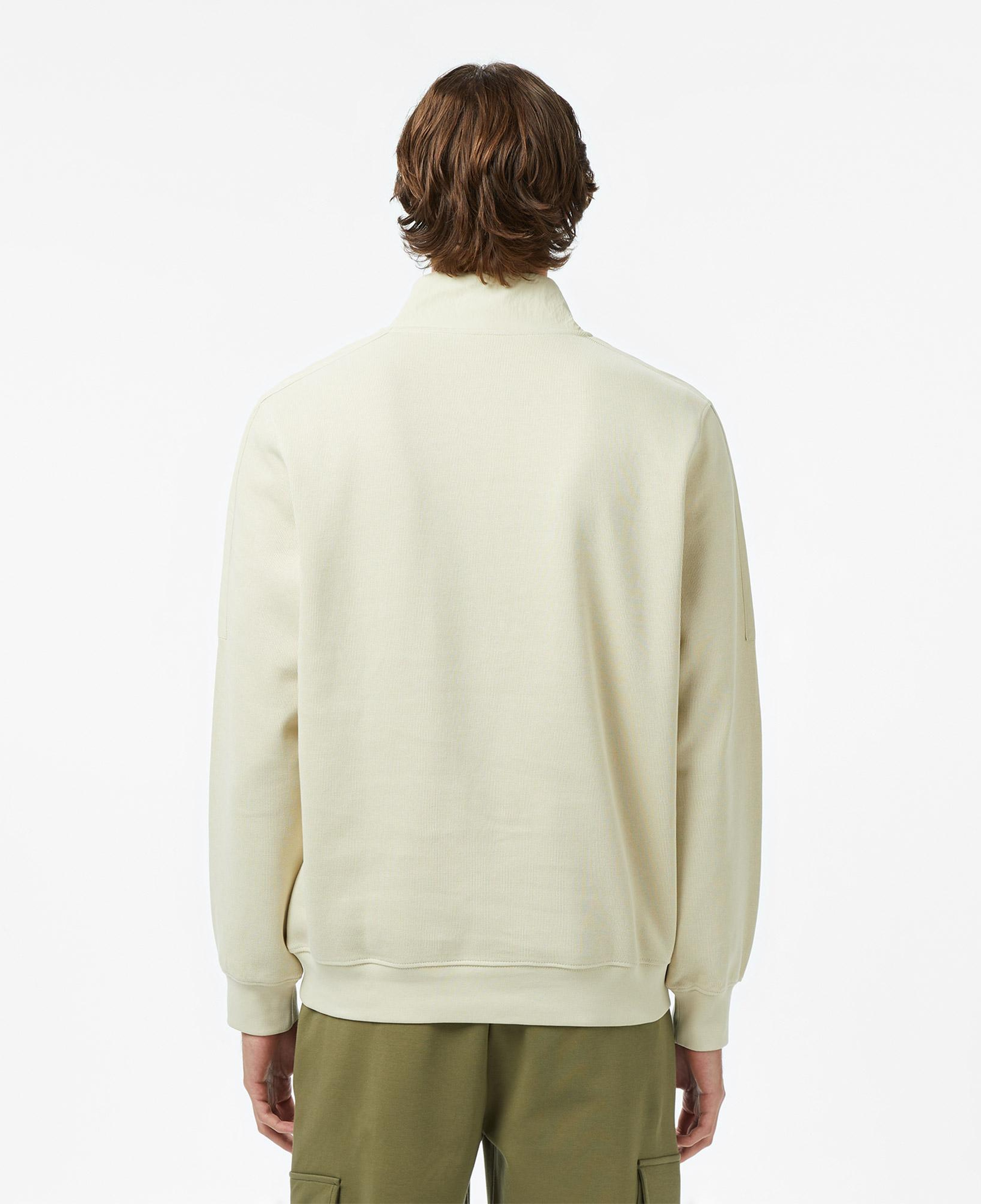 Lacoste Classic Fit Yarım Fermuarlı Desenli Erkek Bej Sweatshirt