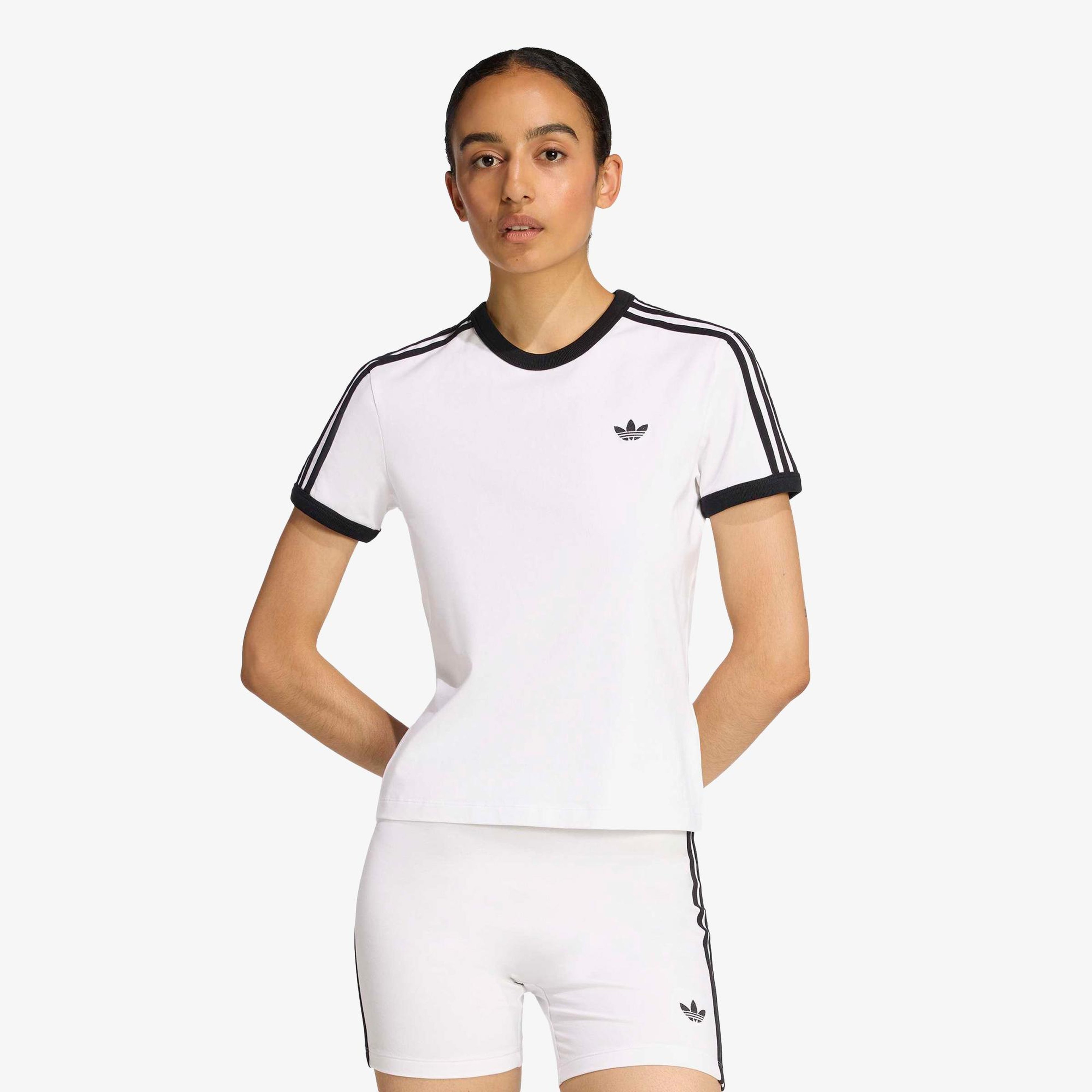 adidas 3S Slim Kadın Beyaz T-Shirt