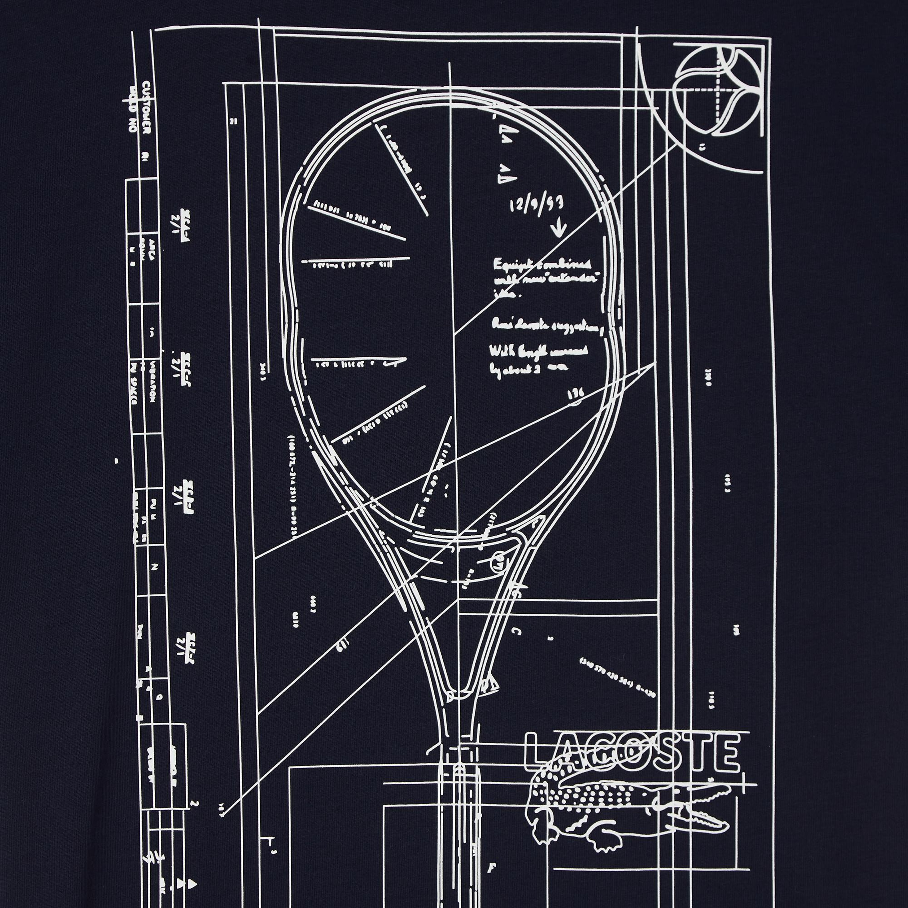 Lacoste x Rolex Paris Unisex Regular Fit Bisiklet Yaka Lacivert T-Shirt