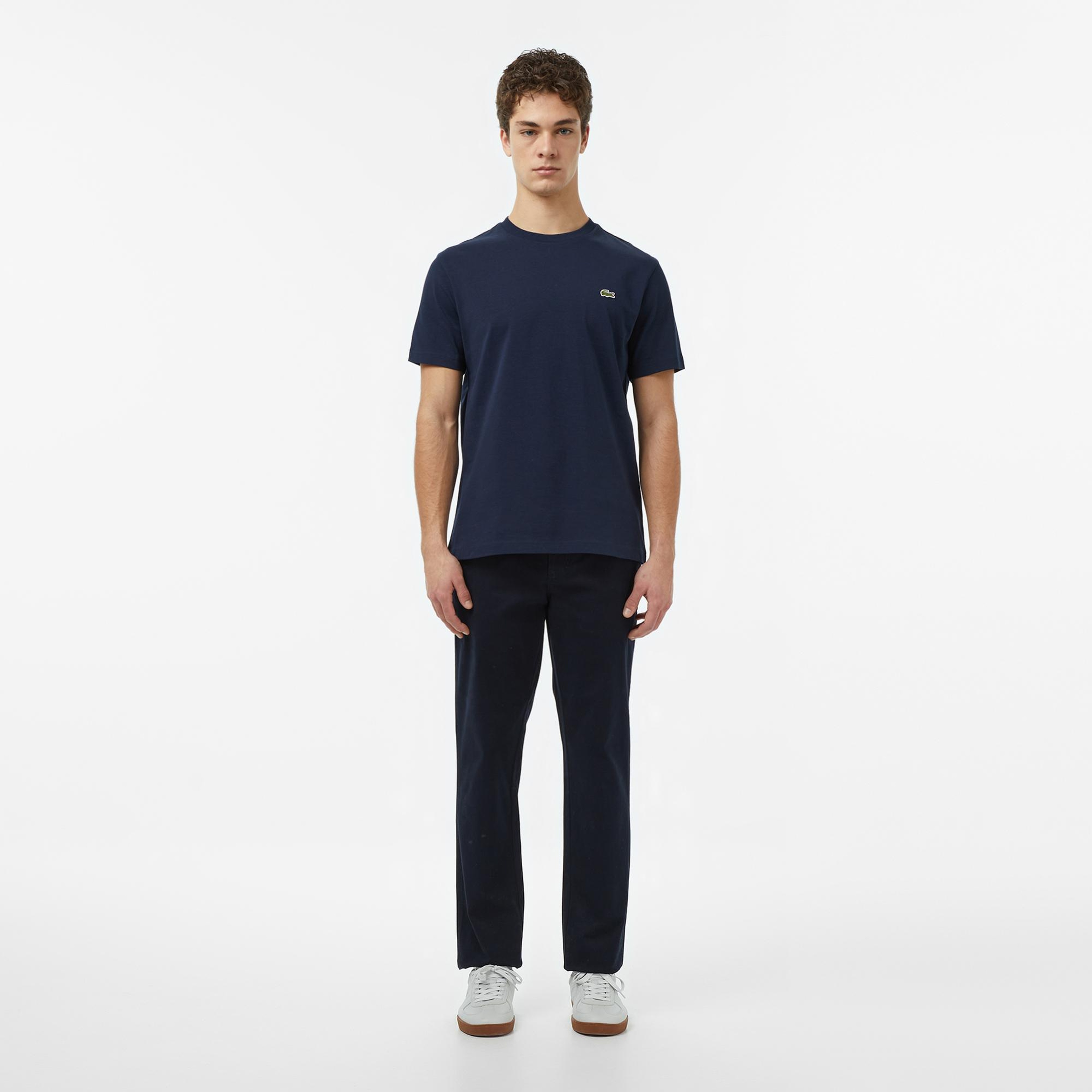 Lacoste x Rolex Paris Unisex Regular Fit Bisiklet Yaka Lacivert T-Shirt