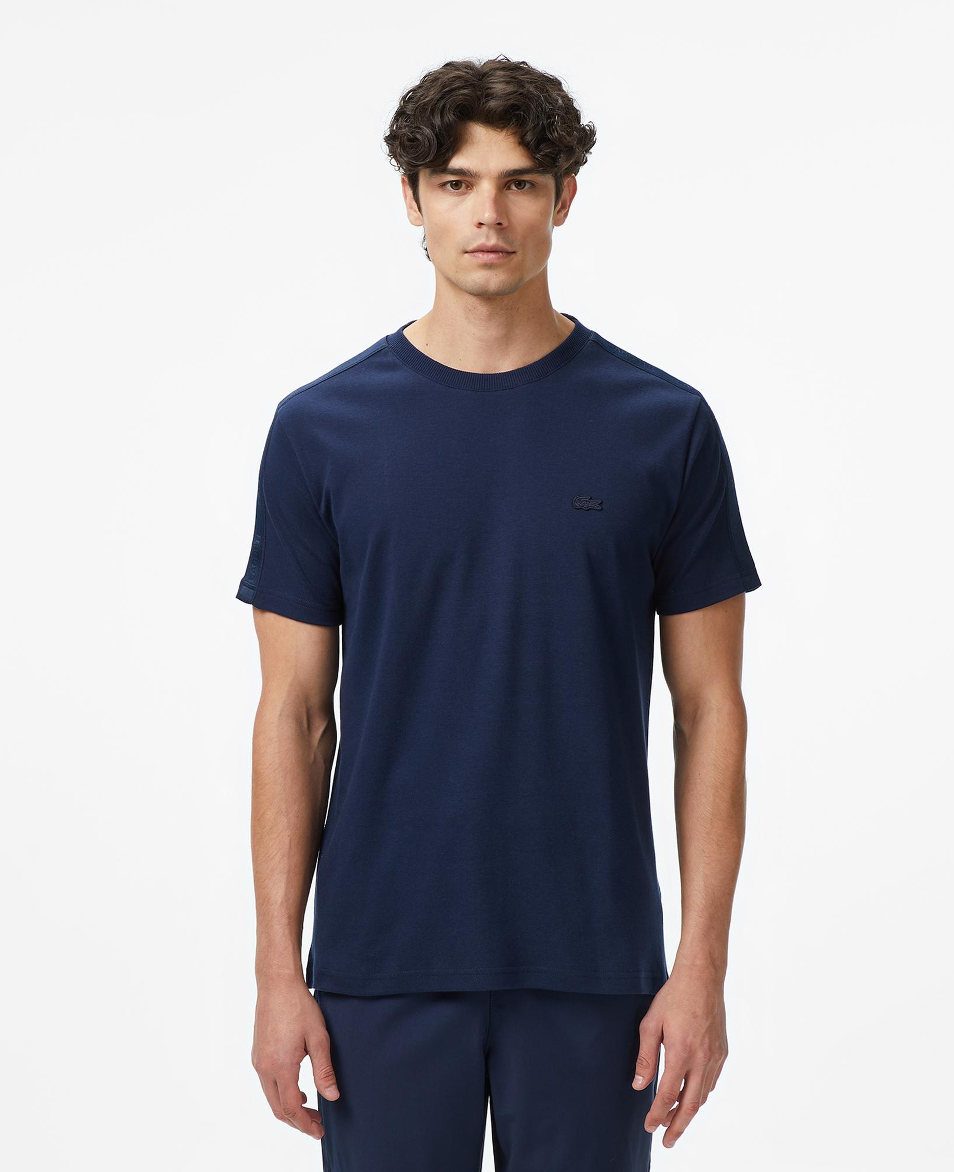 Erkek Oversize Fit Bisiklet Yaka Lacivert T-Shirt