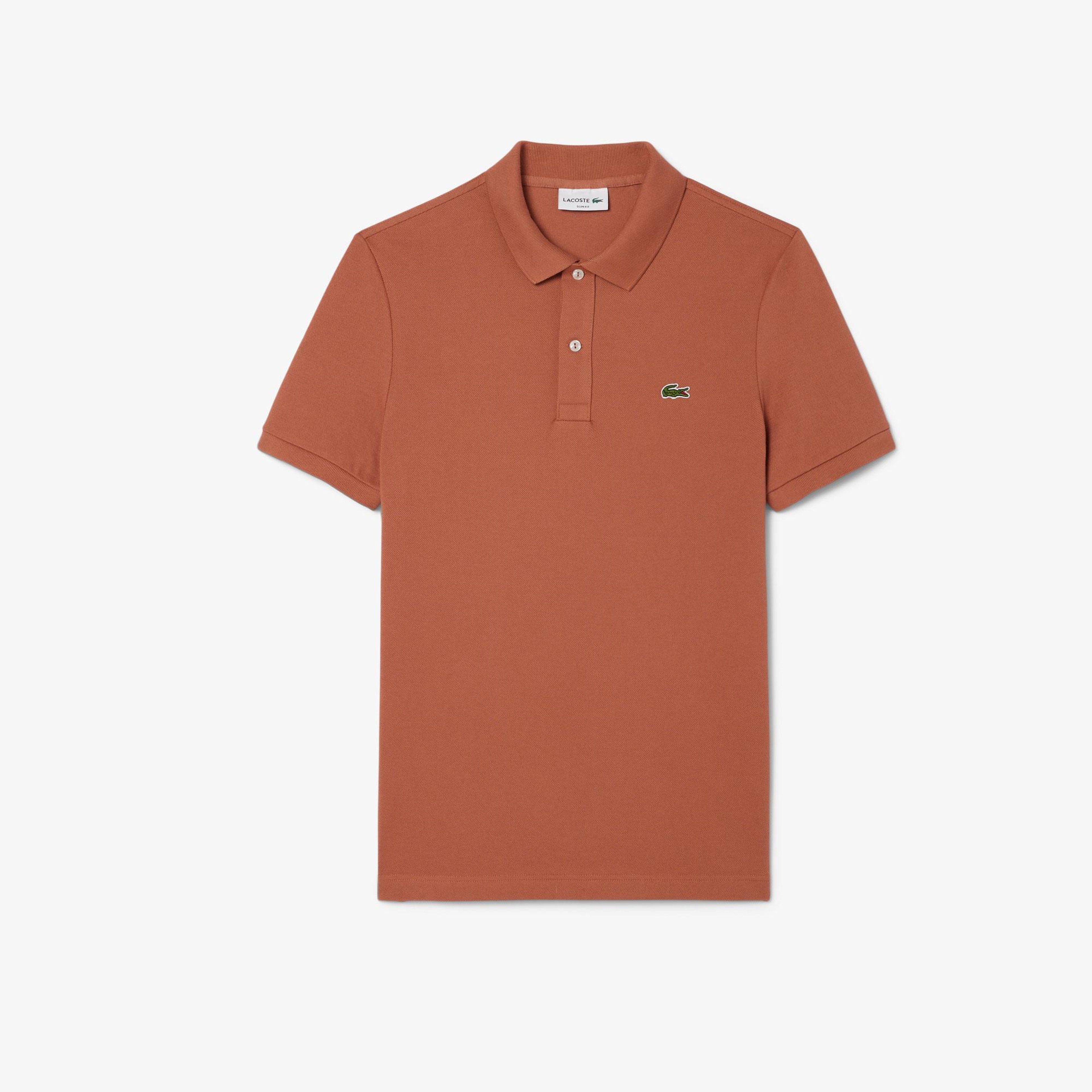 L.12.12 Erkek Slim Fit Kahverengi Polo