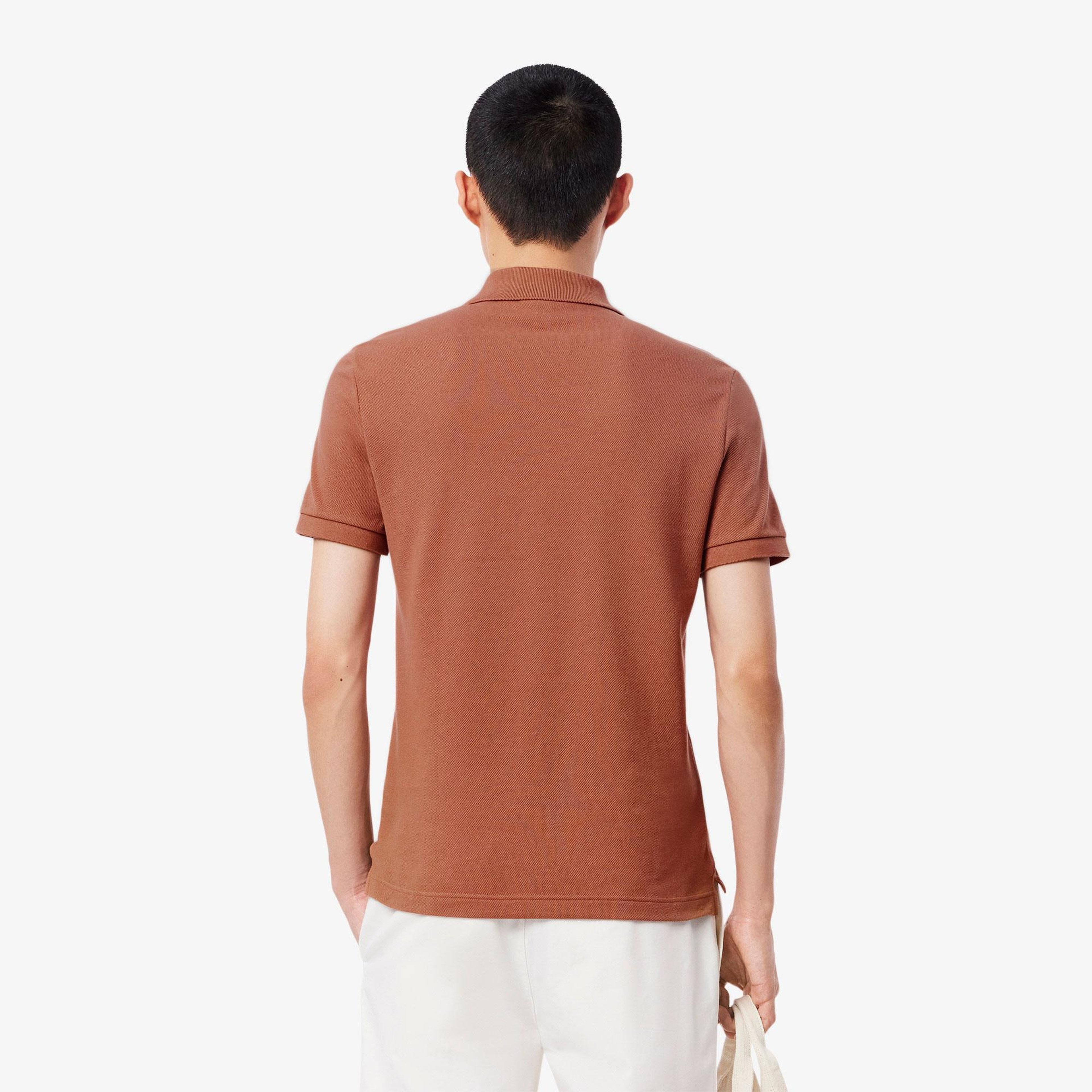 L.12.12 Erkek Slim Fit Kahverengi Polo