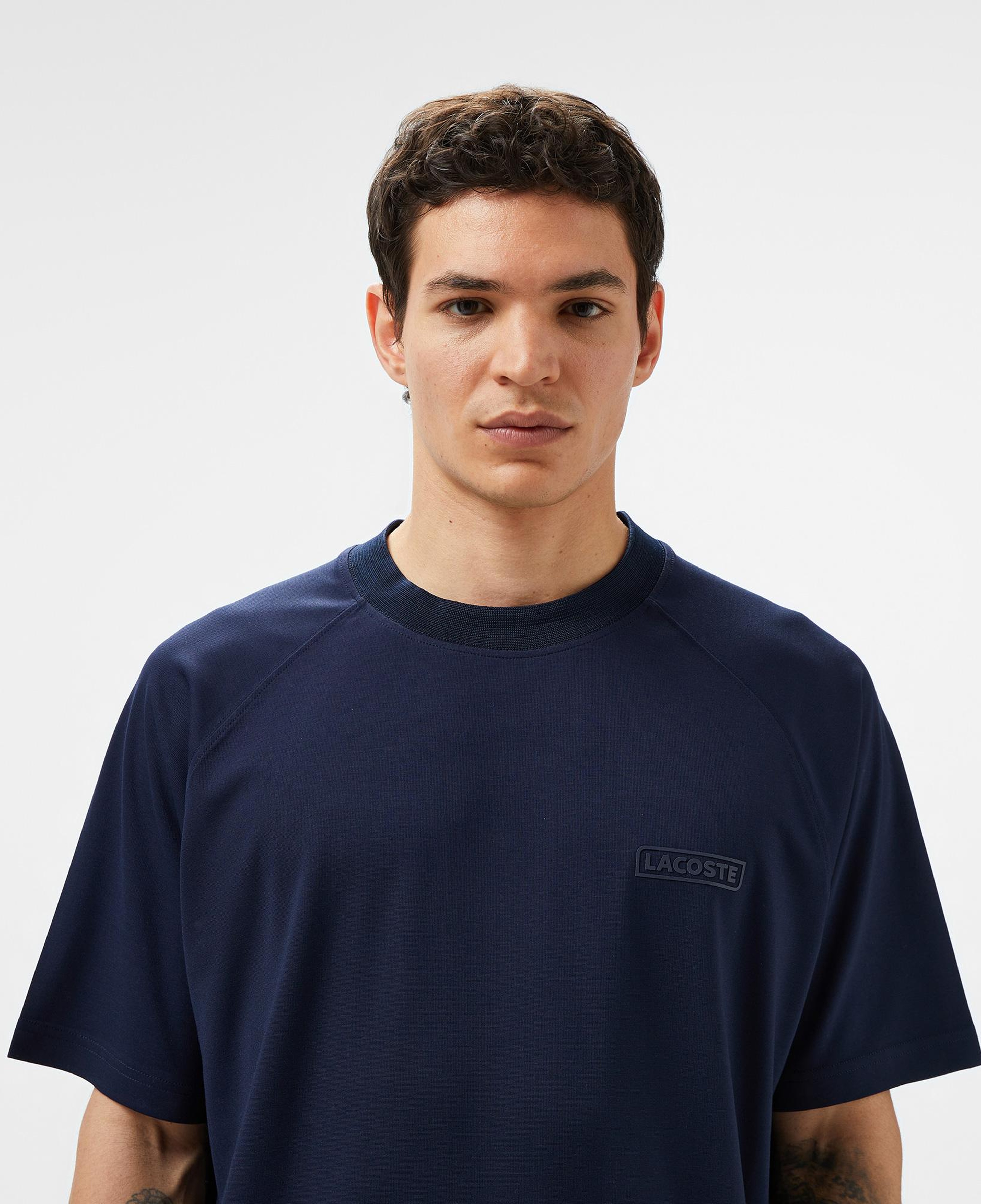 Erkek Oversize Fit Bisiklet Yaka Lacivert T-Shirt