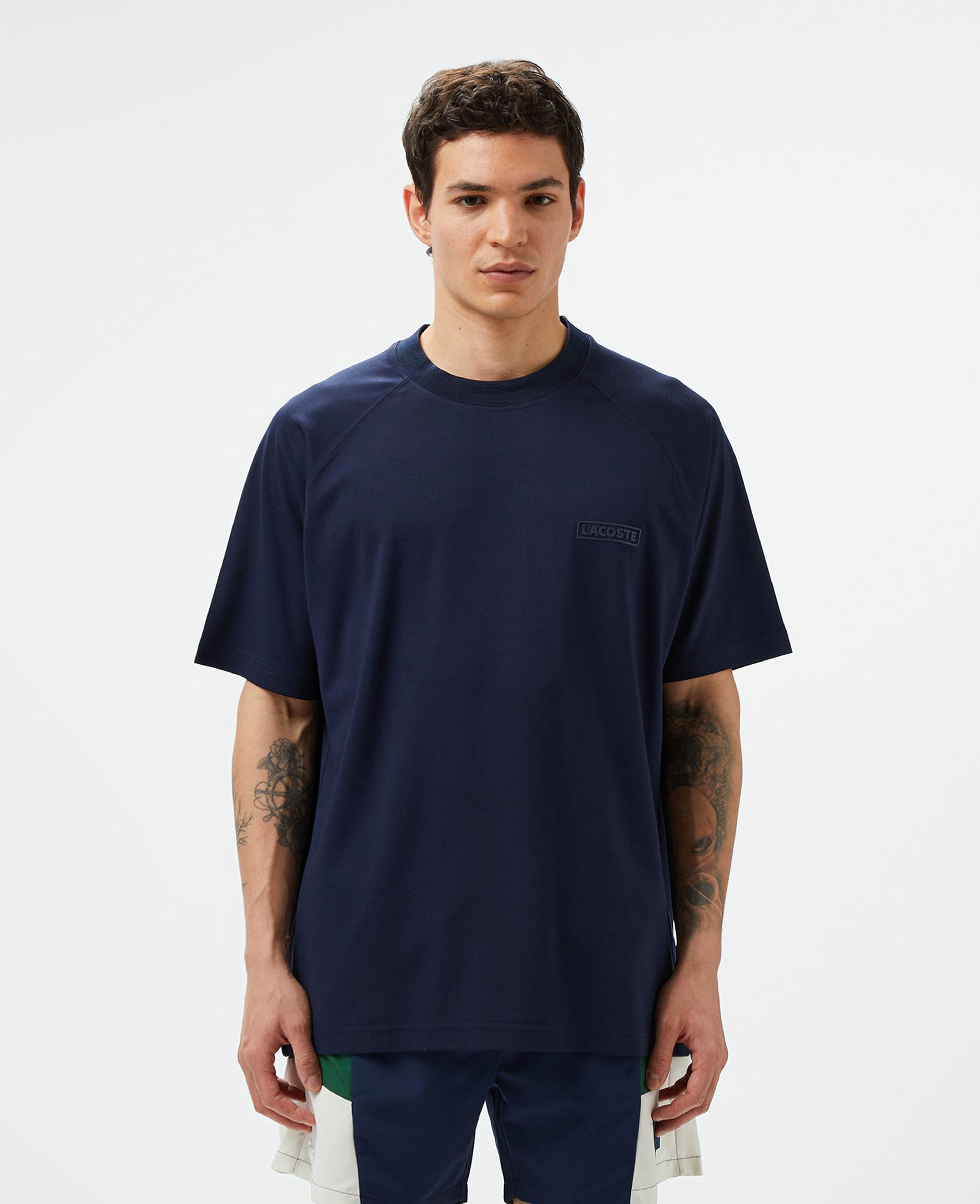 Erkek Oversize Fit Bisiklet Yaka Lacivert T-Shirt