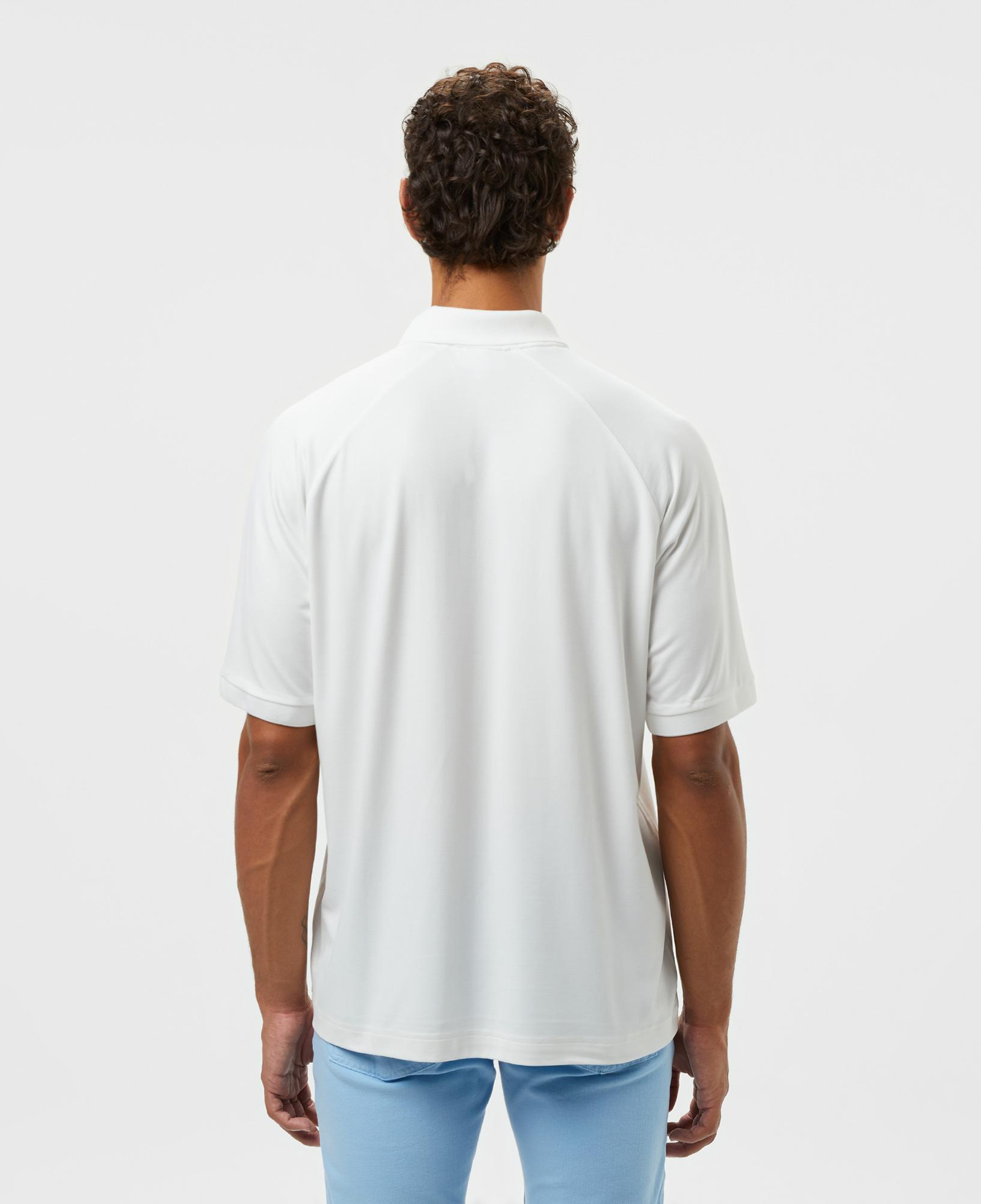 Erkek Oversize Fit Yarım Fermuarlı Beyaz Polo