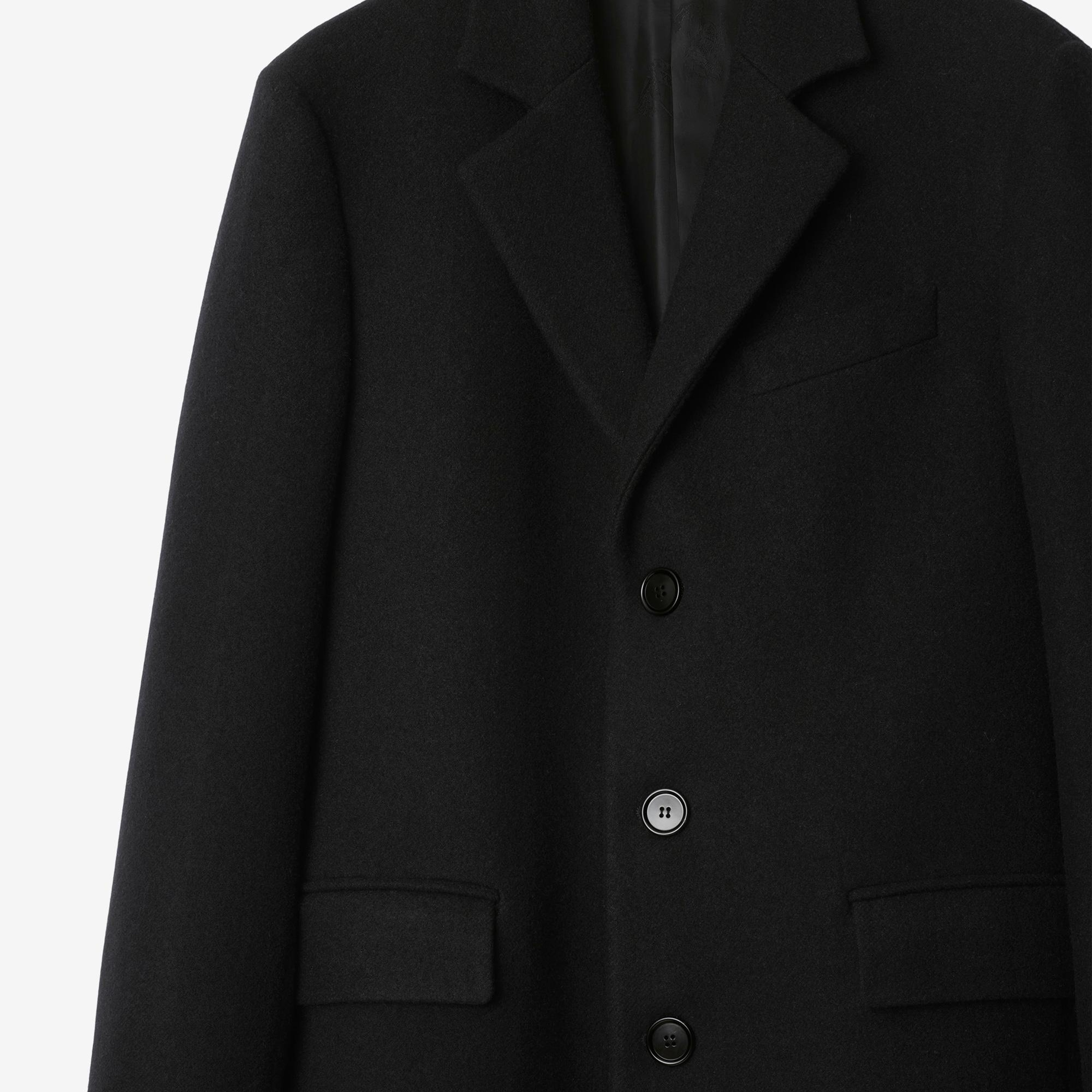 Burberry Wool Tailored Erkek Siyah Palto