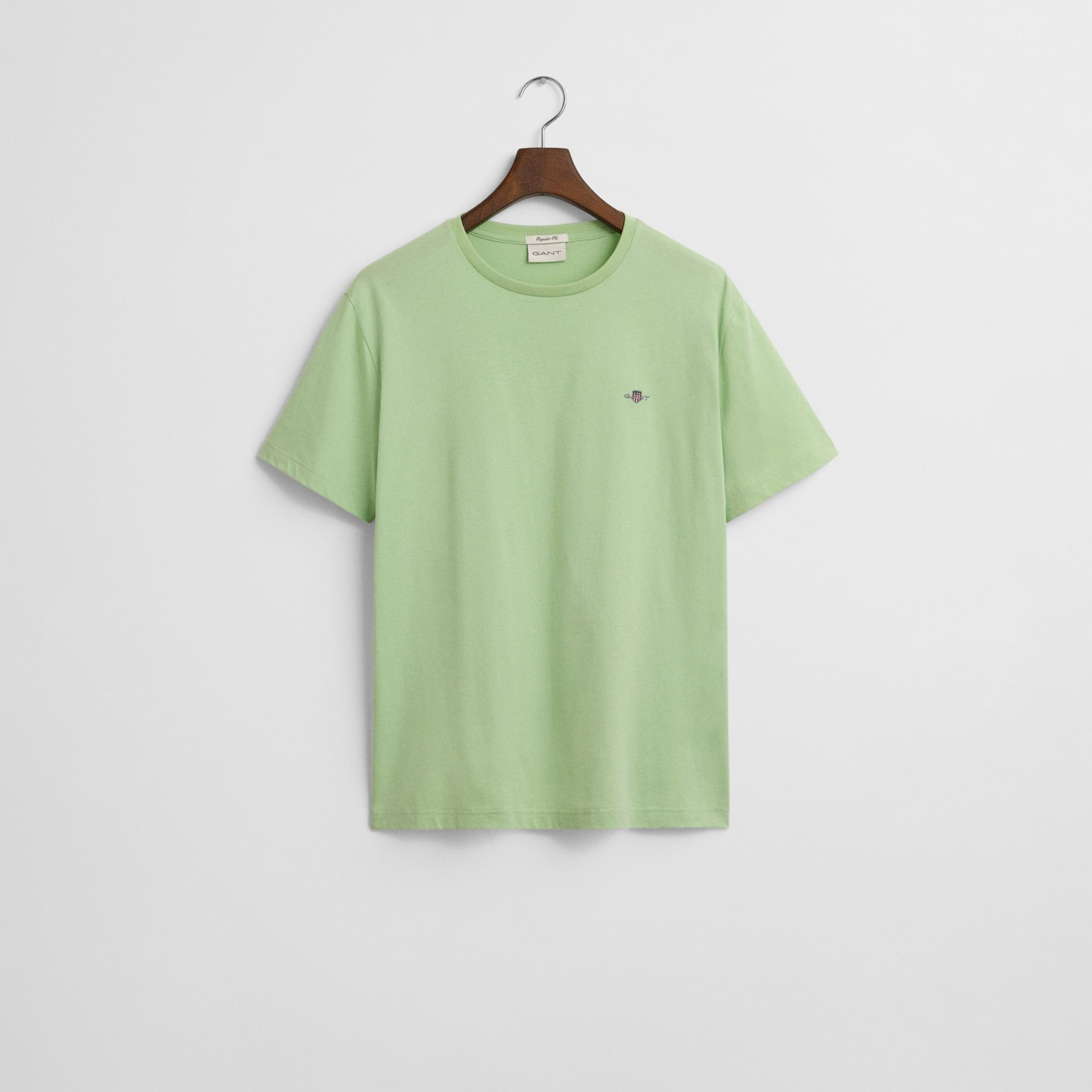 GANT Erkek Yeşil Regular Fit Bisiklet Yaka T-shirt