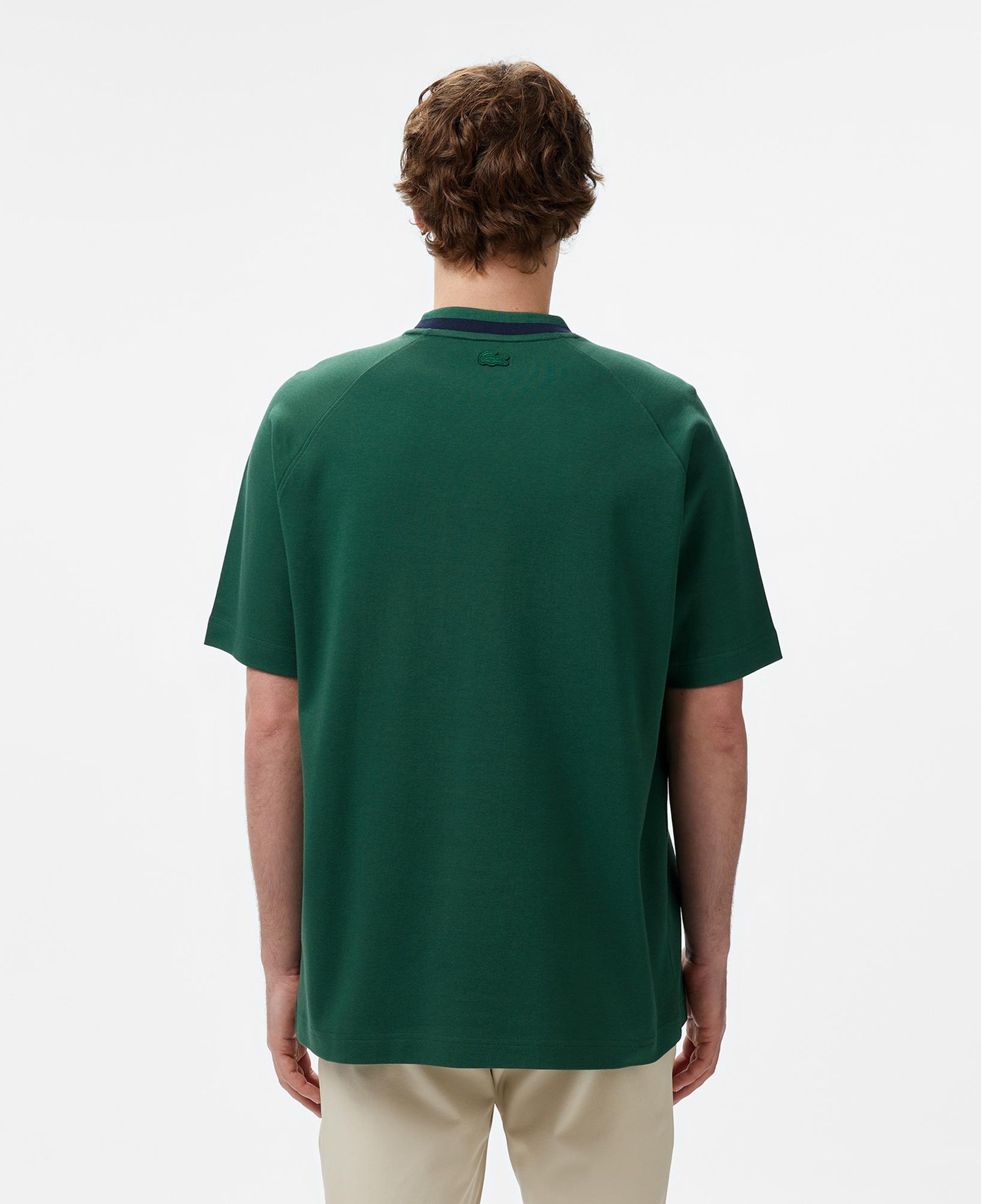 Erkek Bisiklet Yaka Koyu Yeşil Cepli Modal Karışımlı T-Shirt