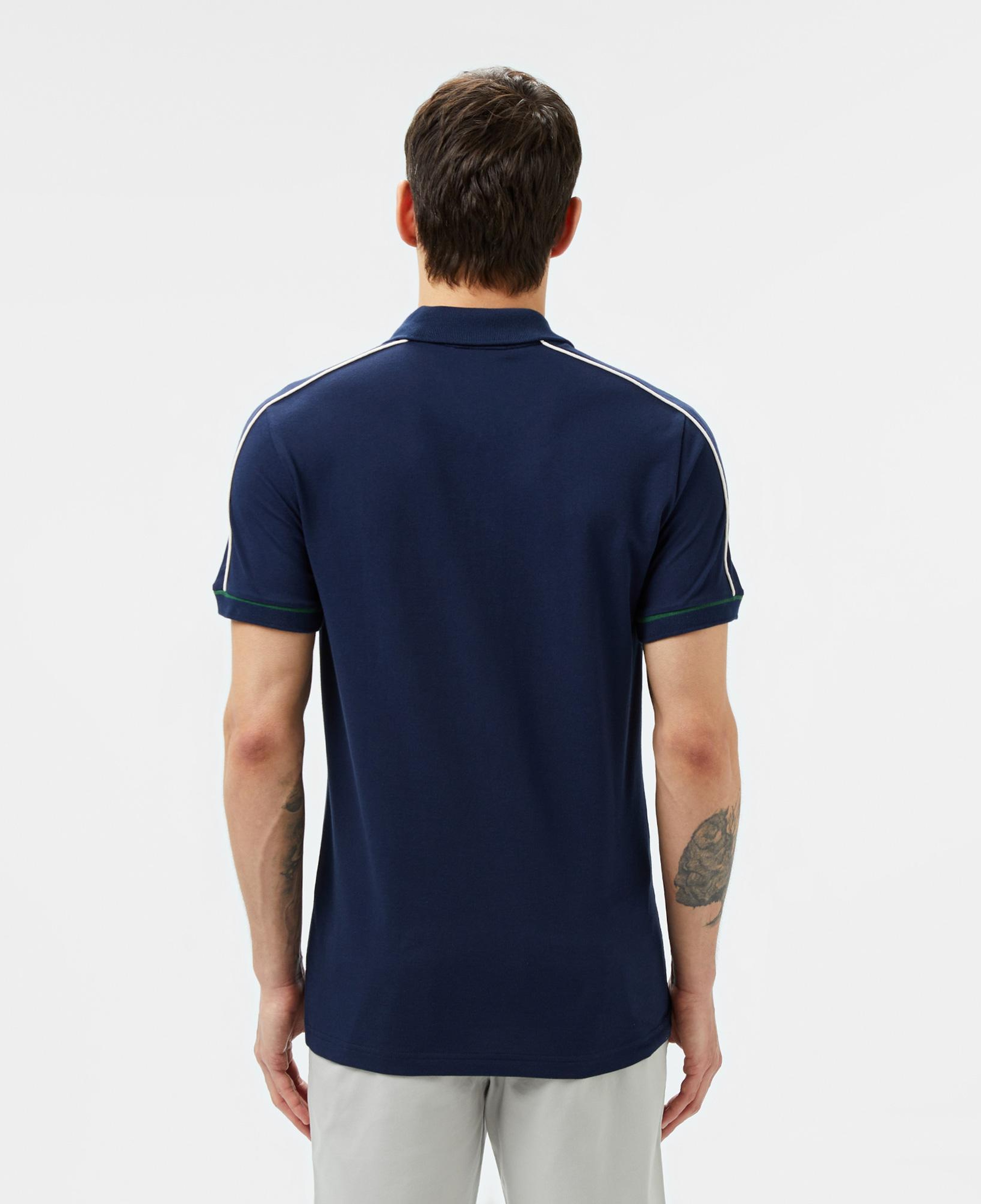 Erkek Slim Fit Yarım Fermuarlı Lacivert Polo