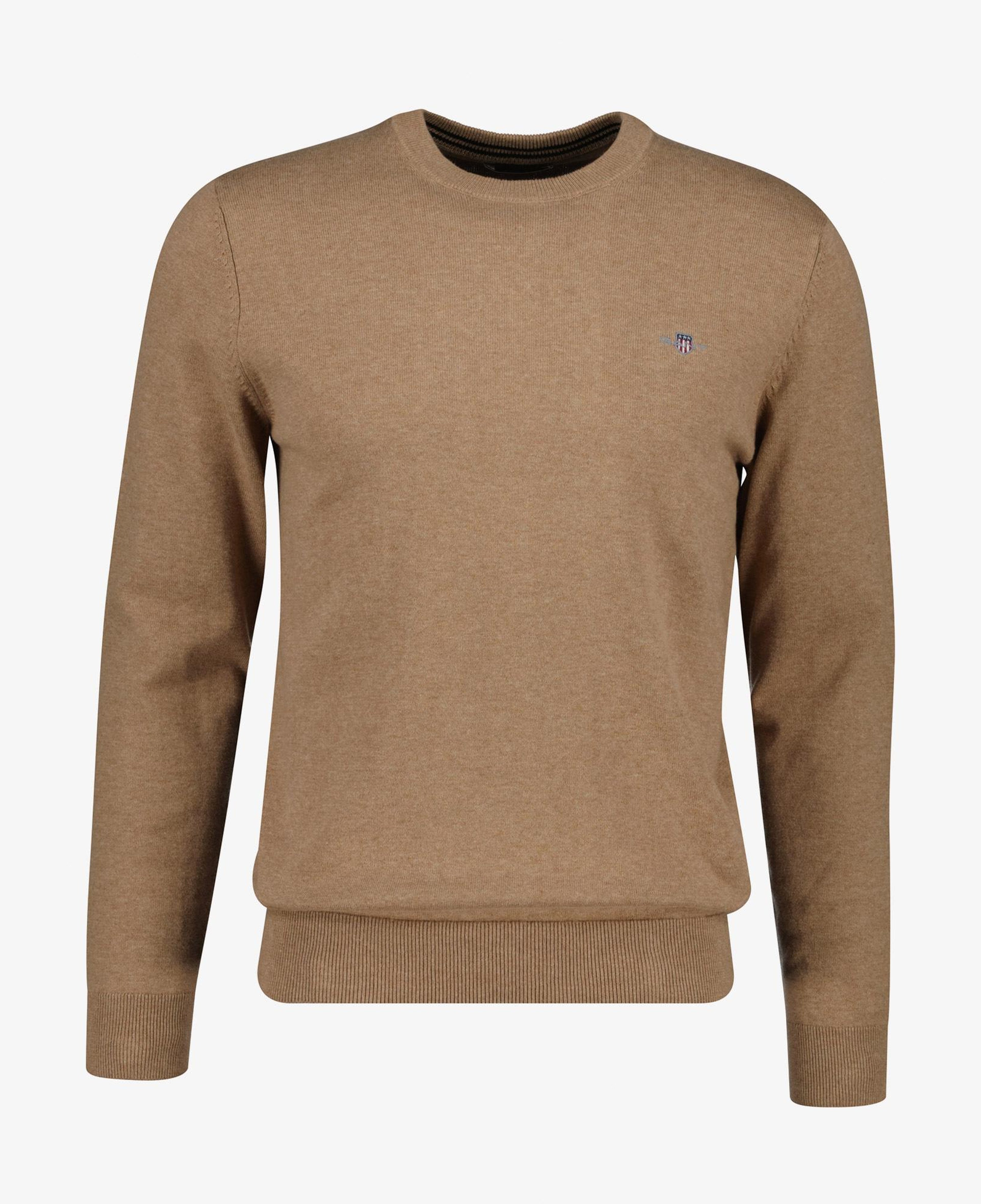 Gant Erkek Bej Regular Fit Bisiklet Yaka Kazak