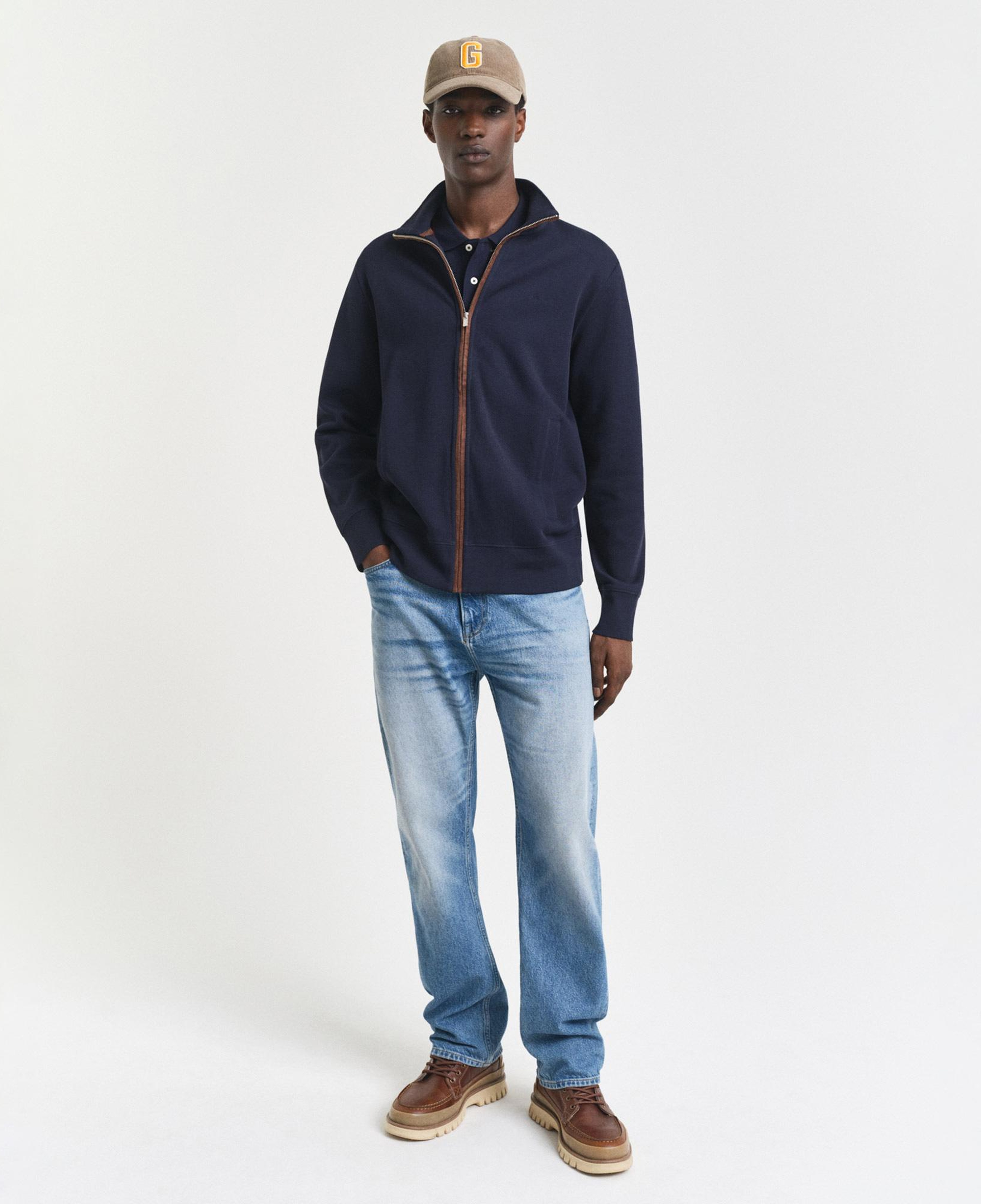 GANT Erkek Lacivert Regular Fit Fermuarlı Hırka