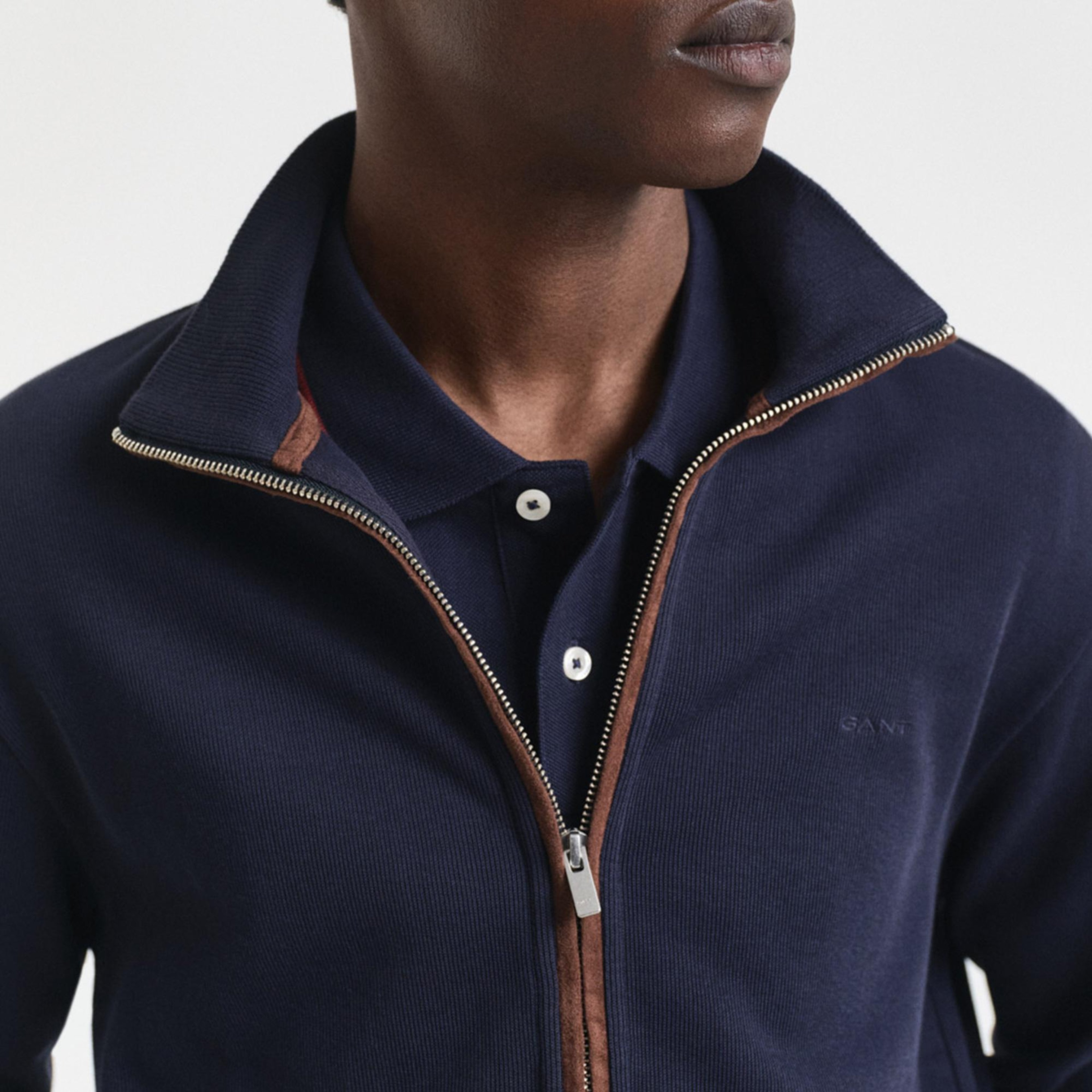 GANT Erkek Lacivert Regular Fit Fermuarlı Hırka