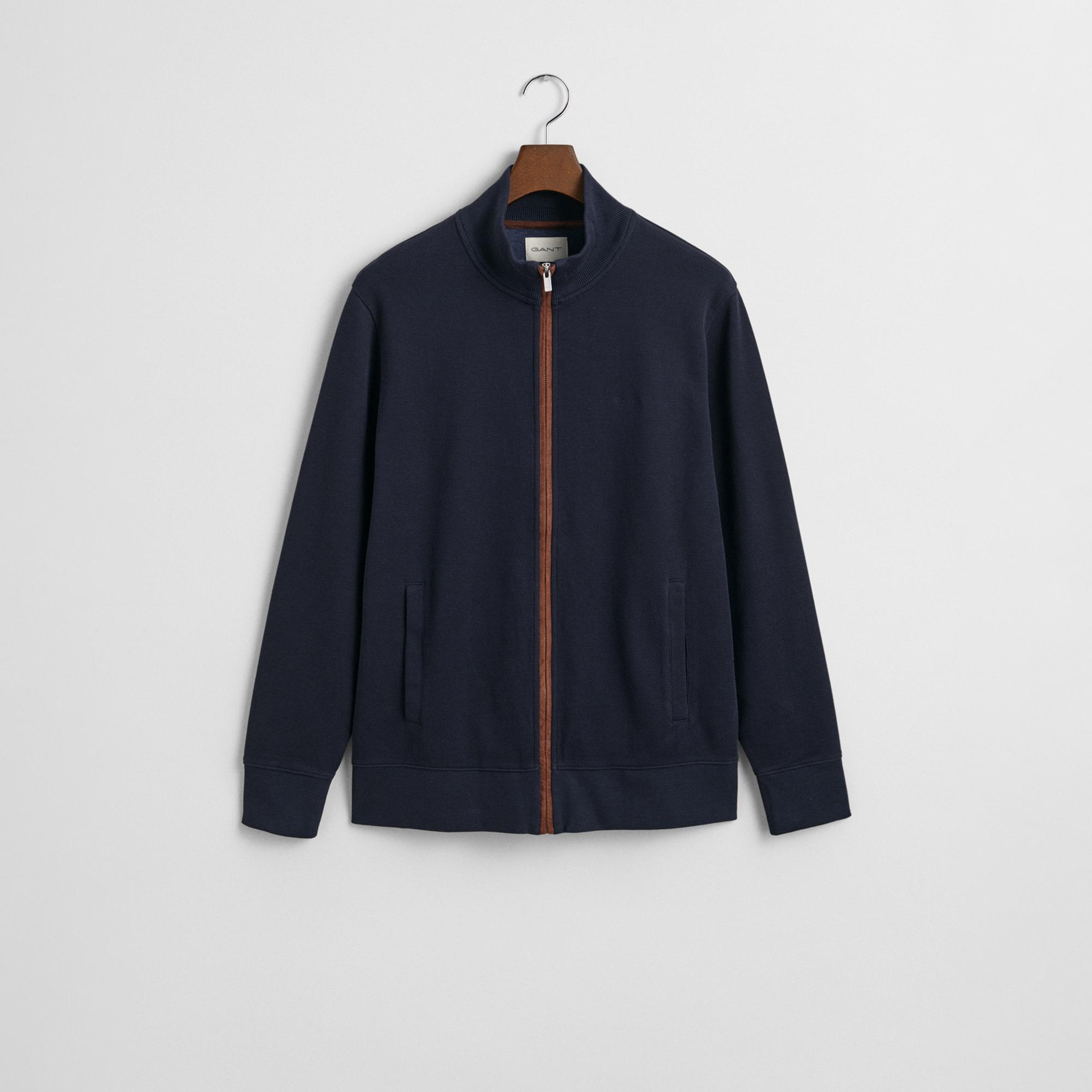GANT Erkek Lacivert Regular Fit Fermuarlı Hırka
