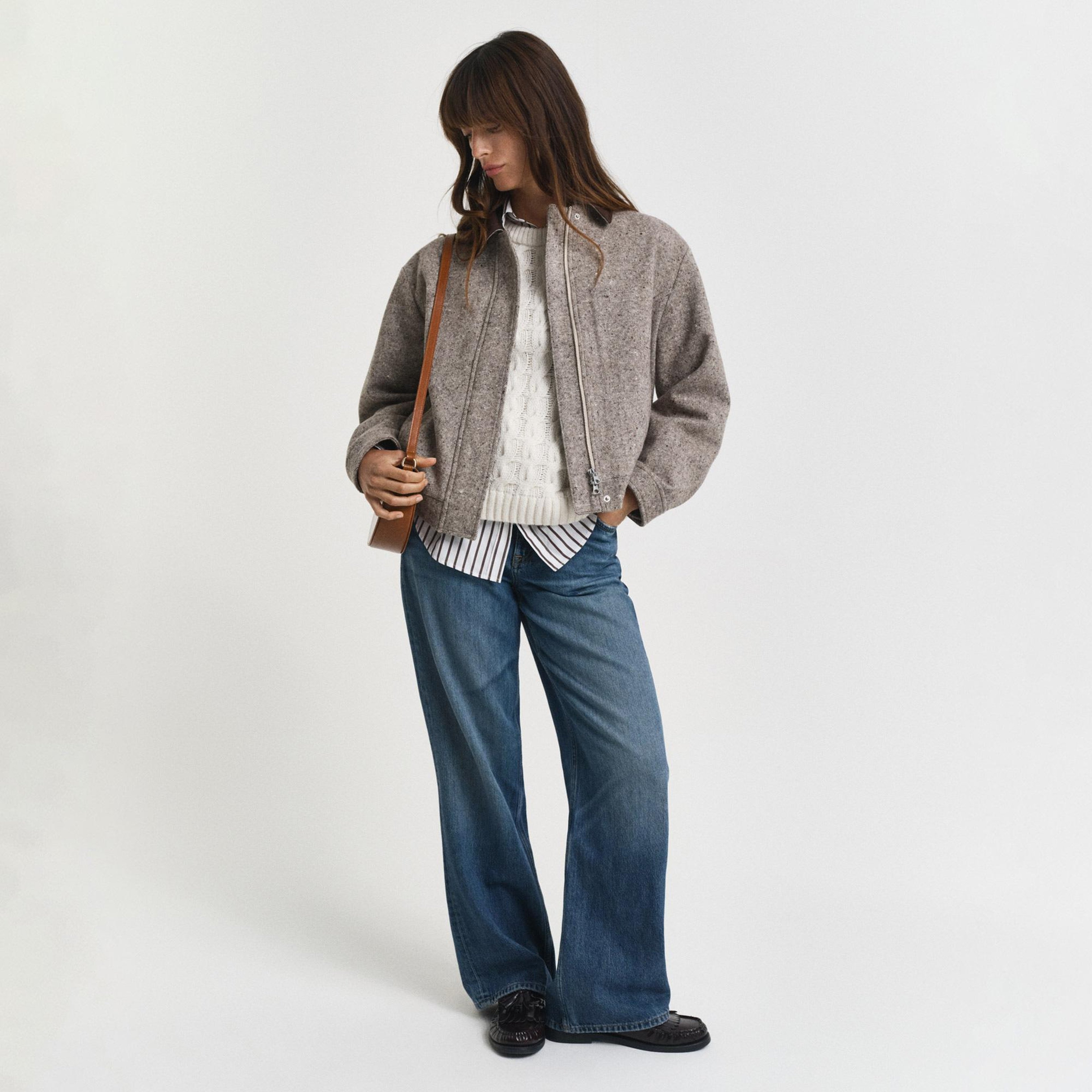 GANT Kadın Kahverengi Regular Fit Yün Ceket
