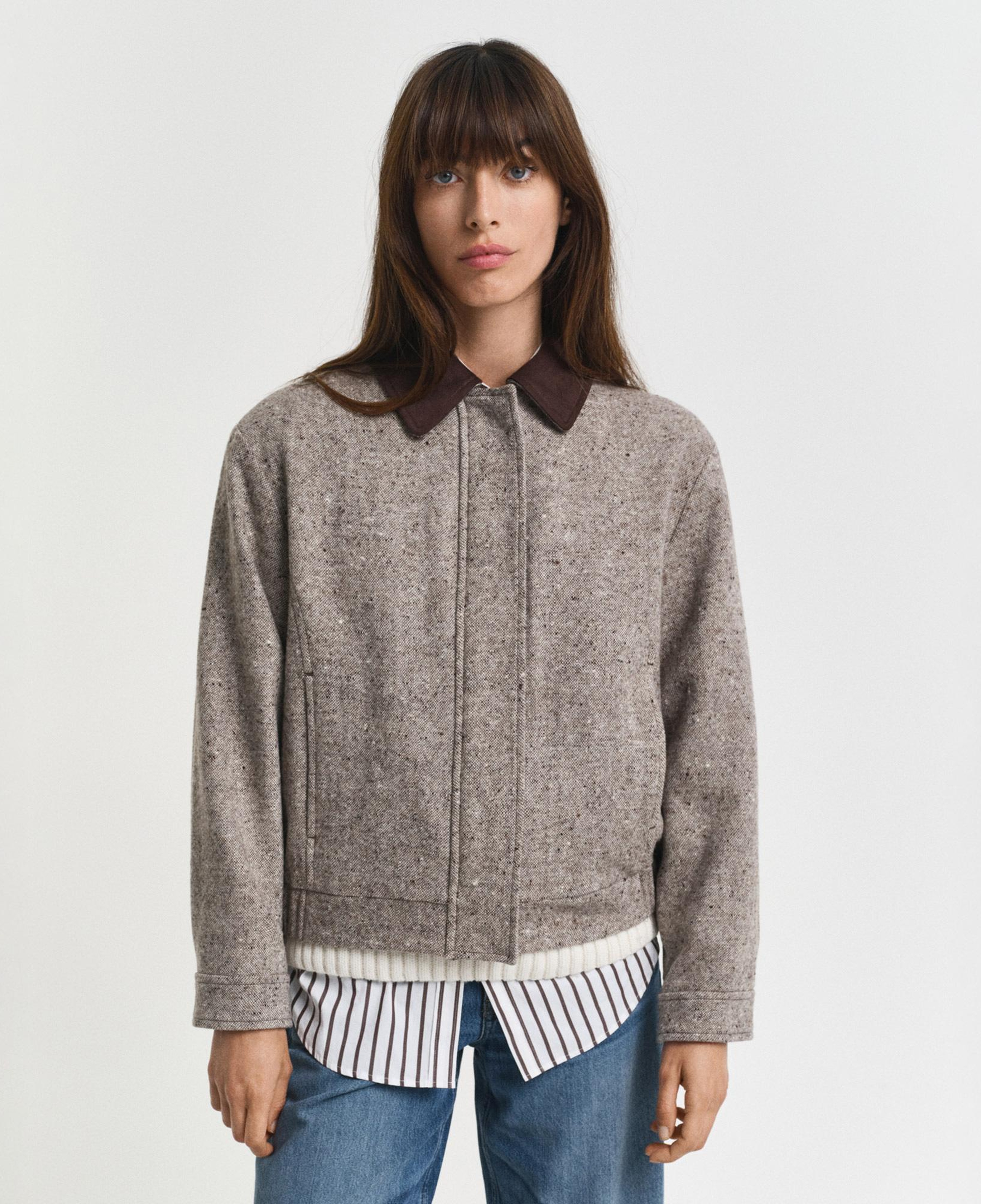 GANT Kadın Kahverengi Regular Fit Yün Ceket