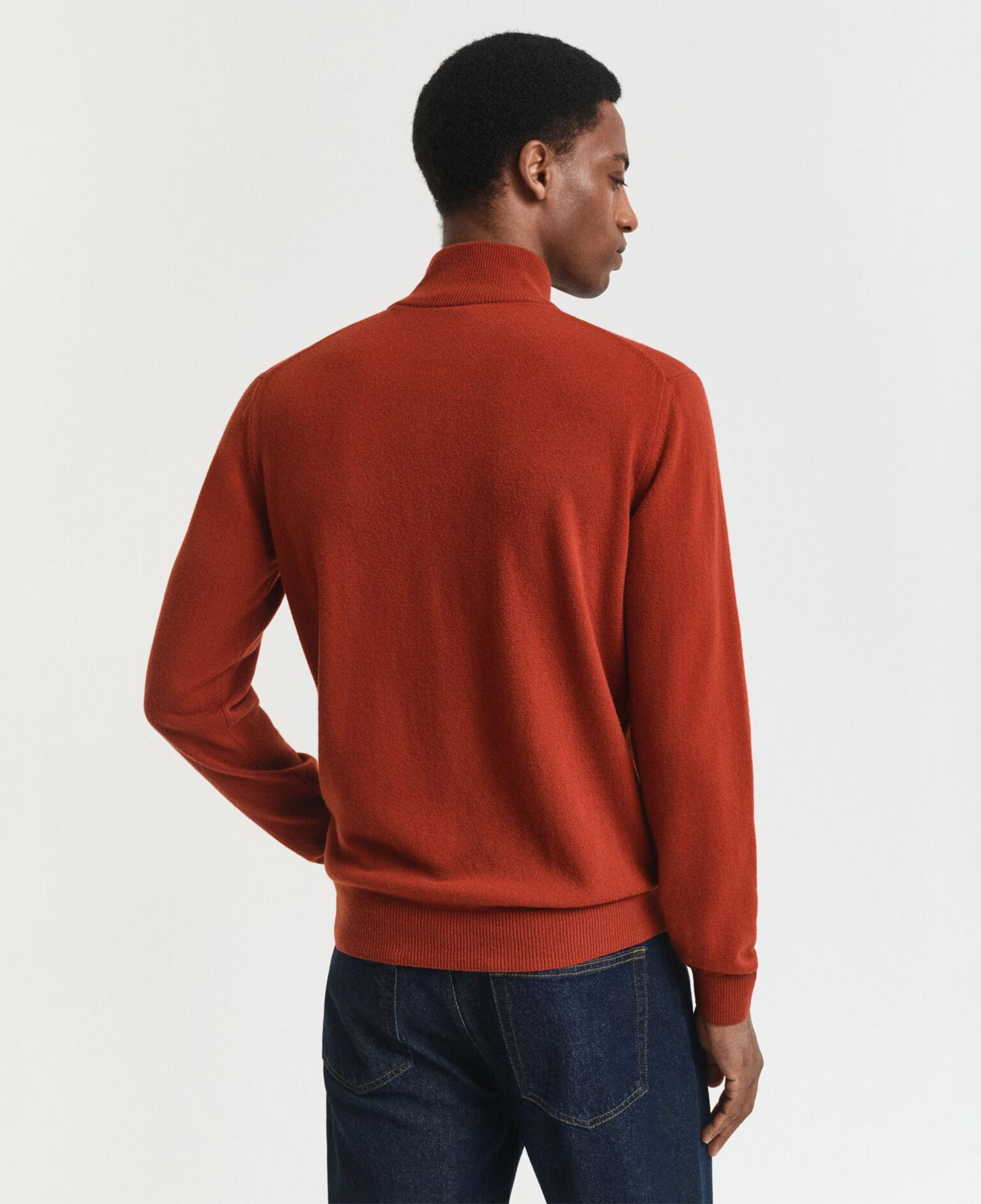 GANT Erkek Kırmızı Regular Fit Yarım Fermuarlı Yün Kazak