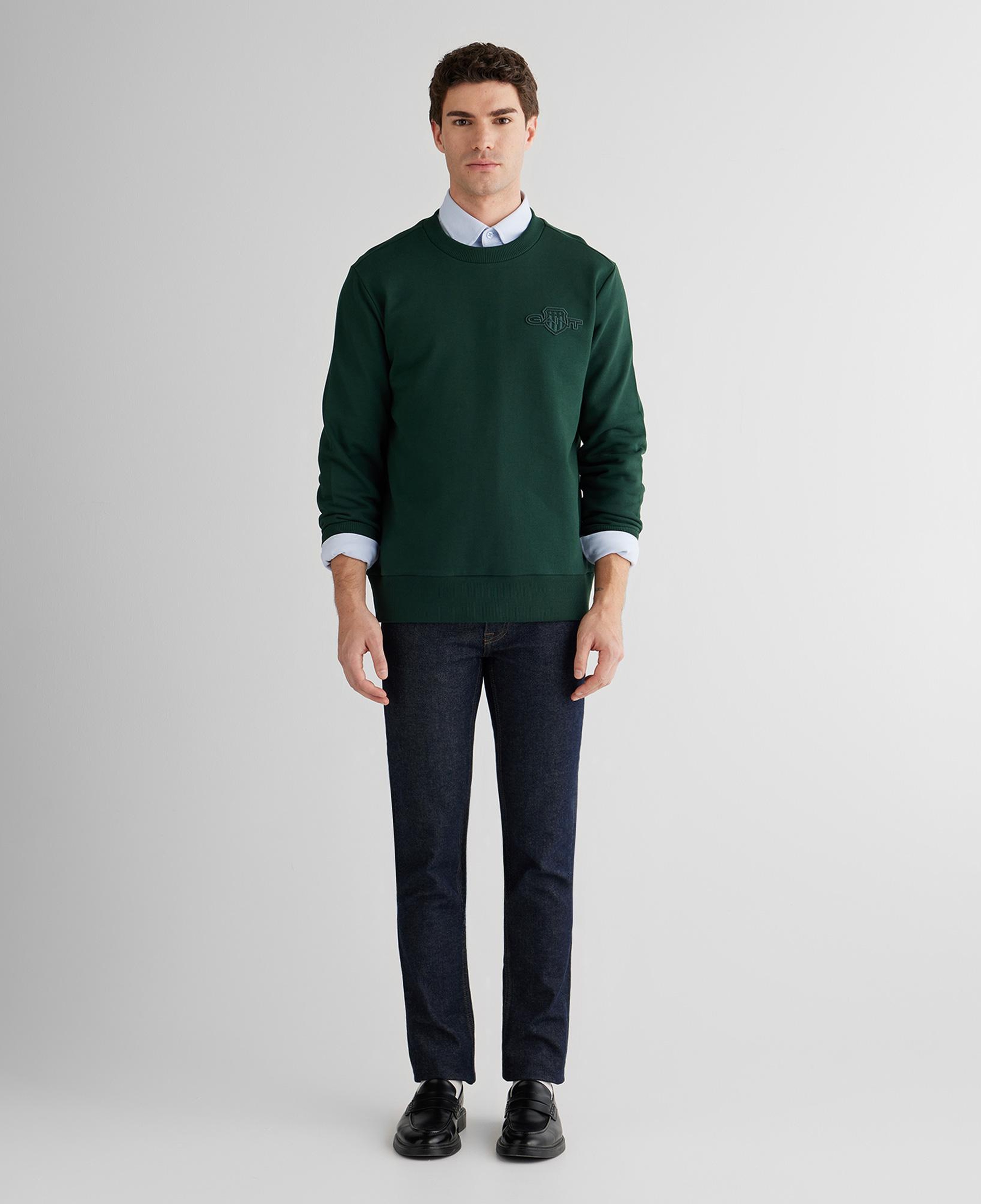 GANT Erkek Yeşil Regular Fit Bisiklet Yaka Sweatshirt