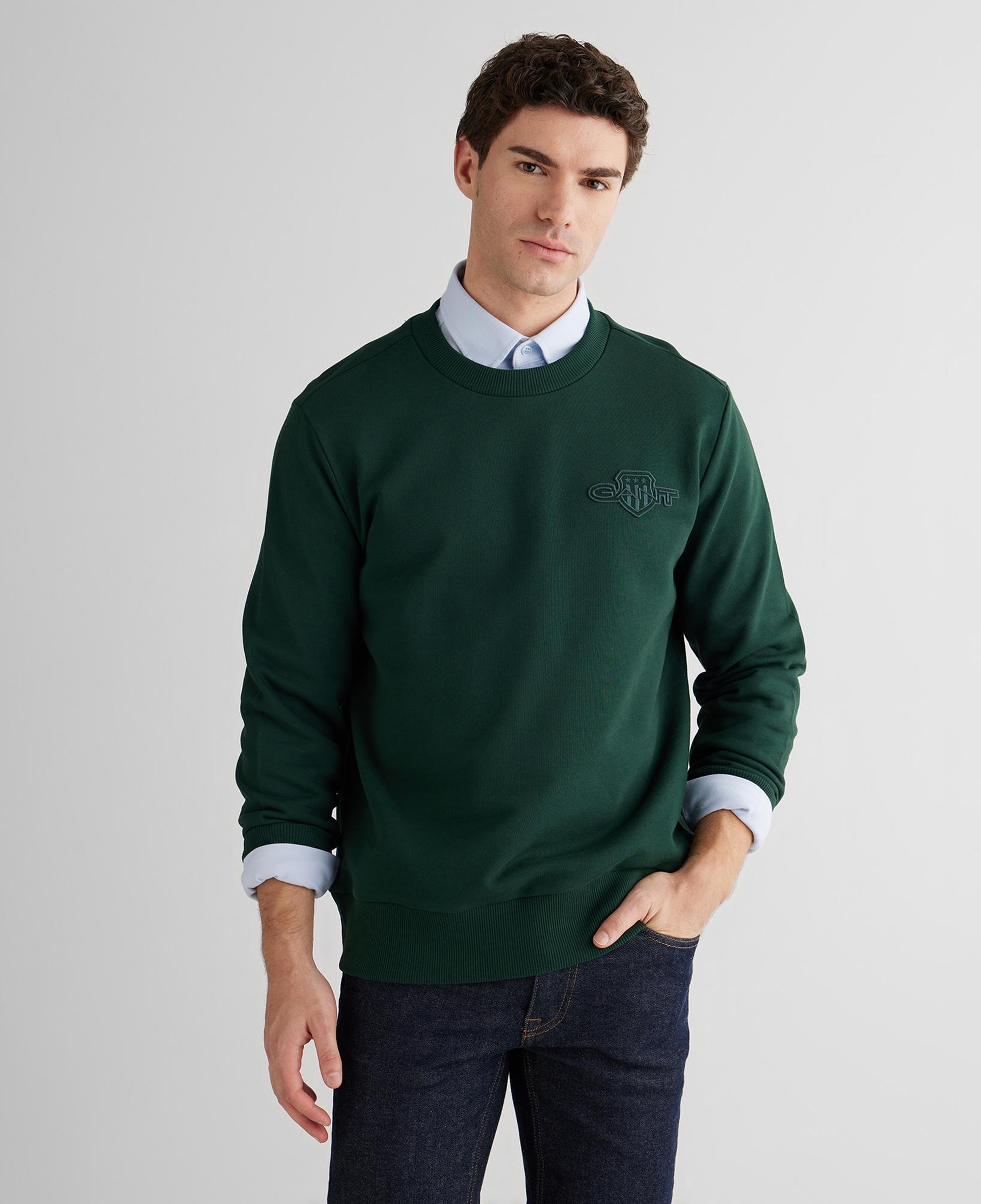 GANT Erkek Yeşil Regular Fit Bisiklet Yaka Sweatshirt