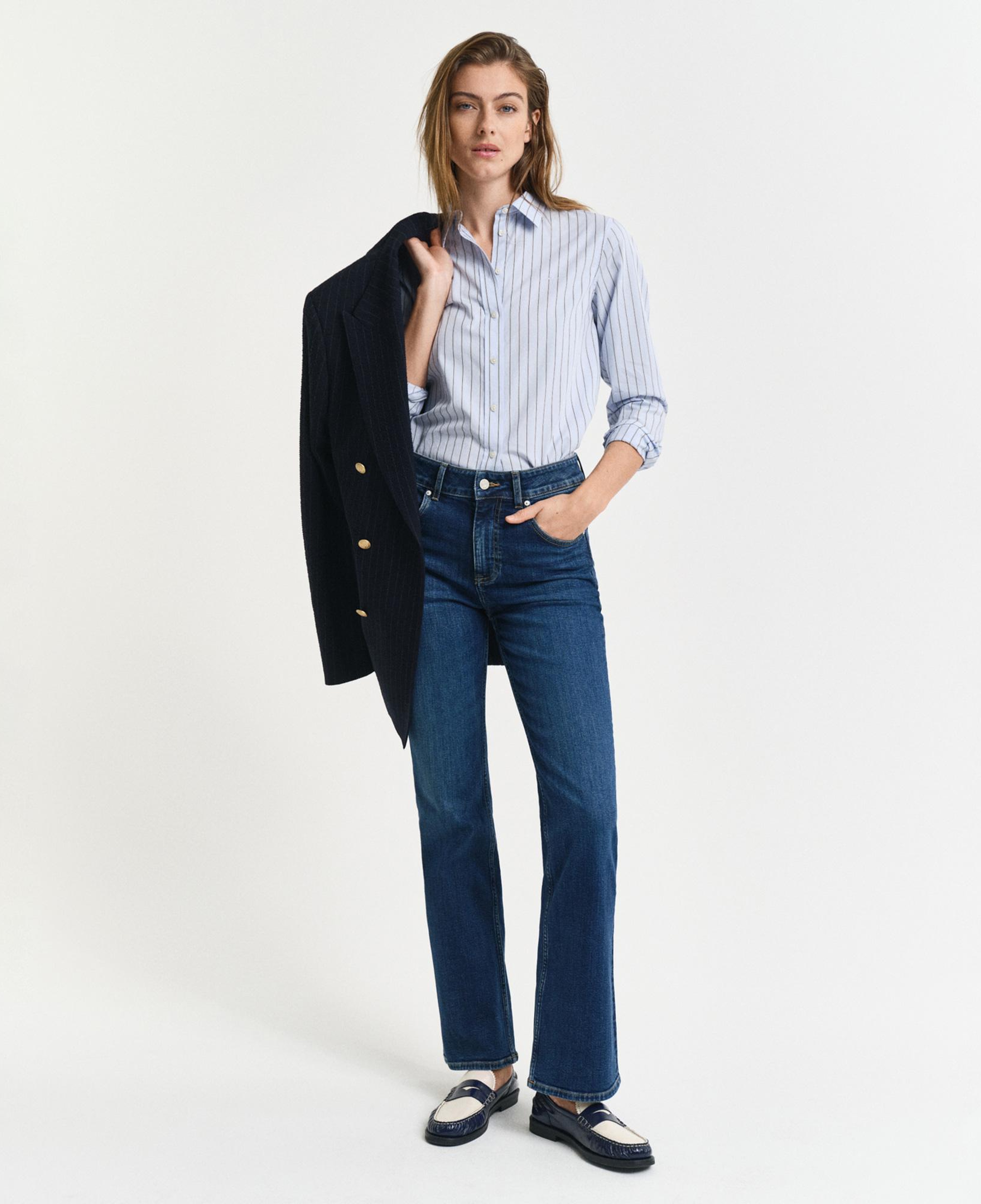 GANT Kadın Lacivert Slim Fit Flare Jean Pantolon