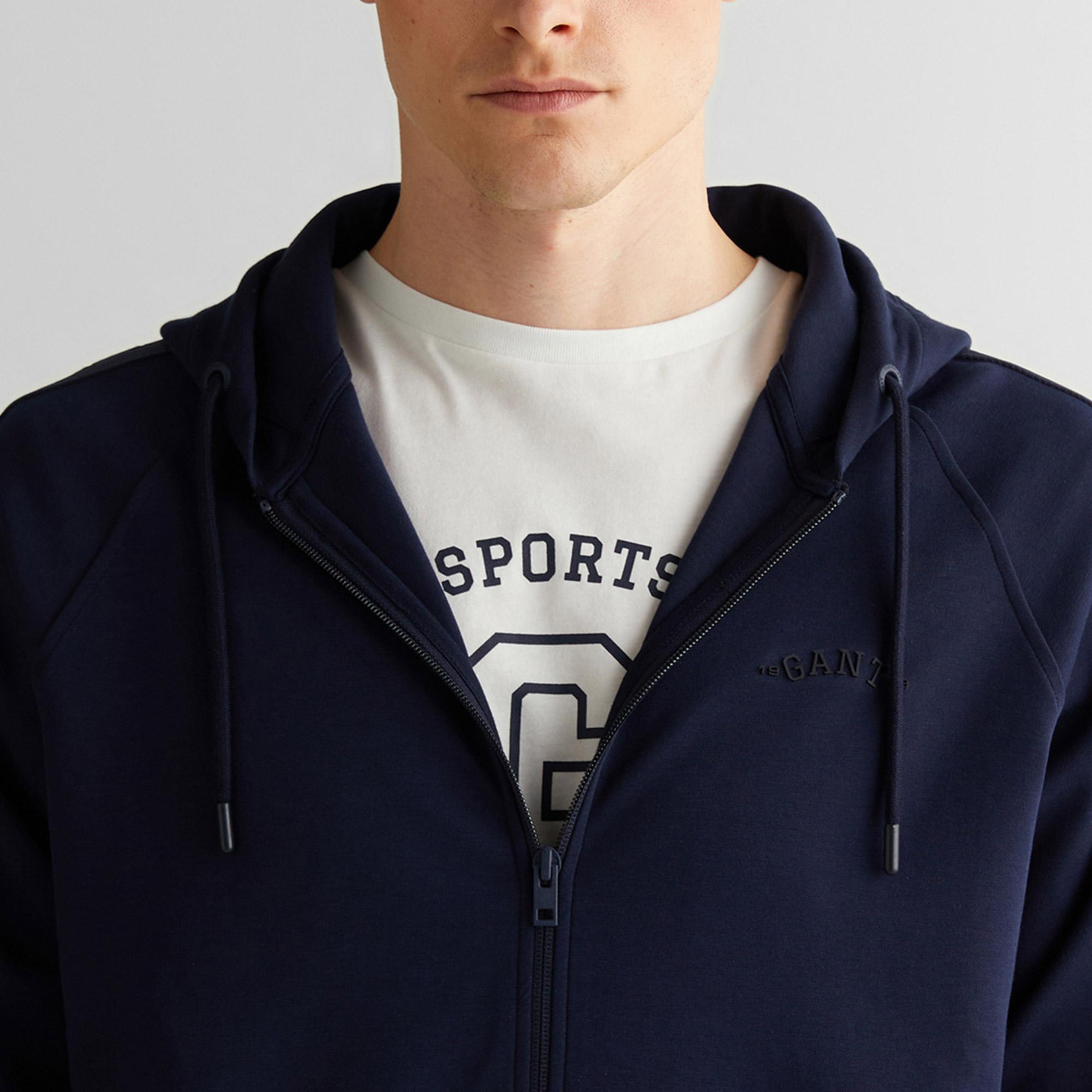 GANT Erkek Lacivert Regular Fit Kapüşonlu Sweatshirt